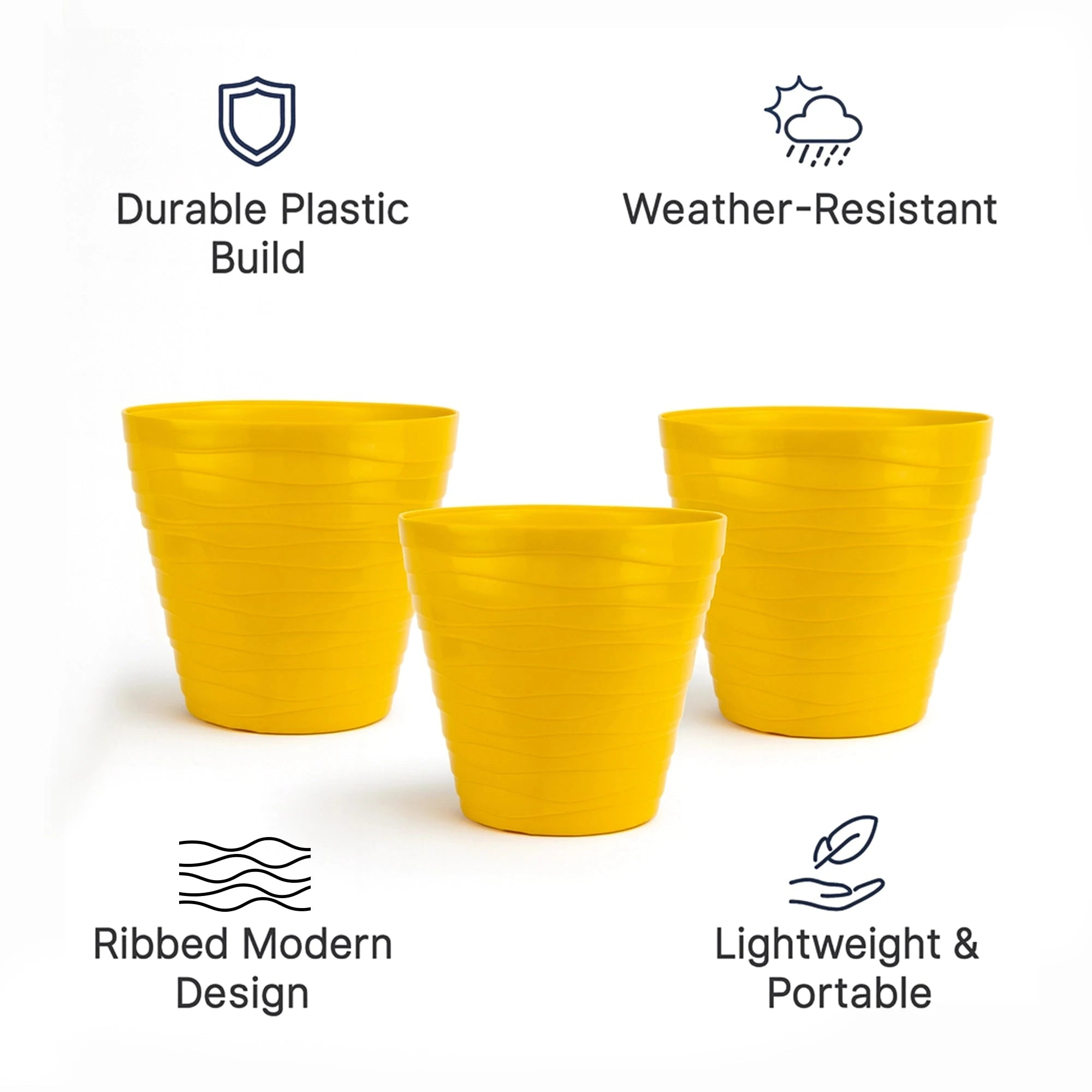 Plastic Matrix Pots - (Set of 3) Plastic Pot Urban Plant 