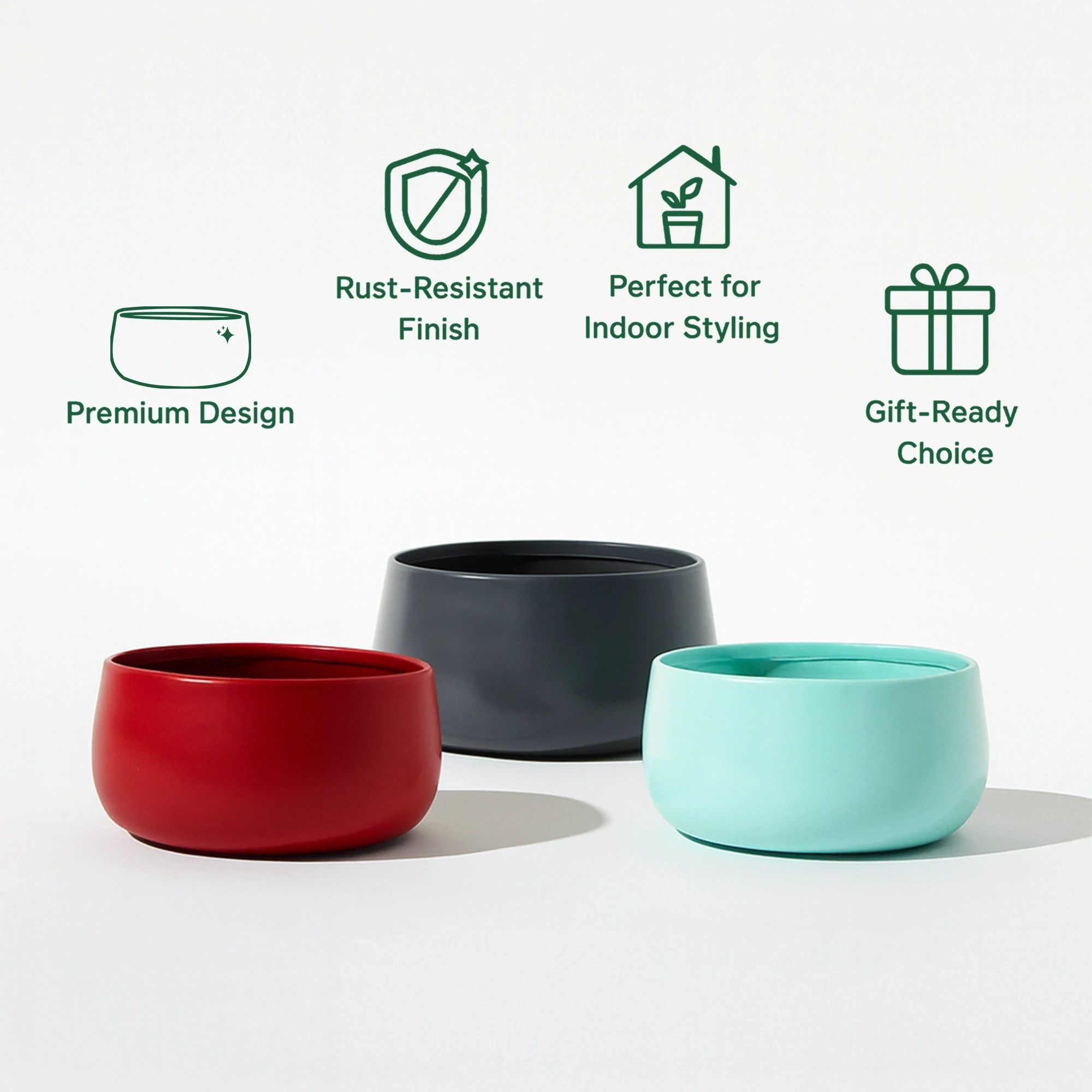 Metalix Metal pot (Set of 3) Metal Planter Urban Plant 
