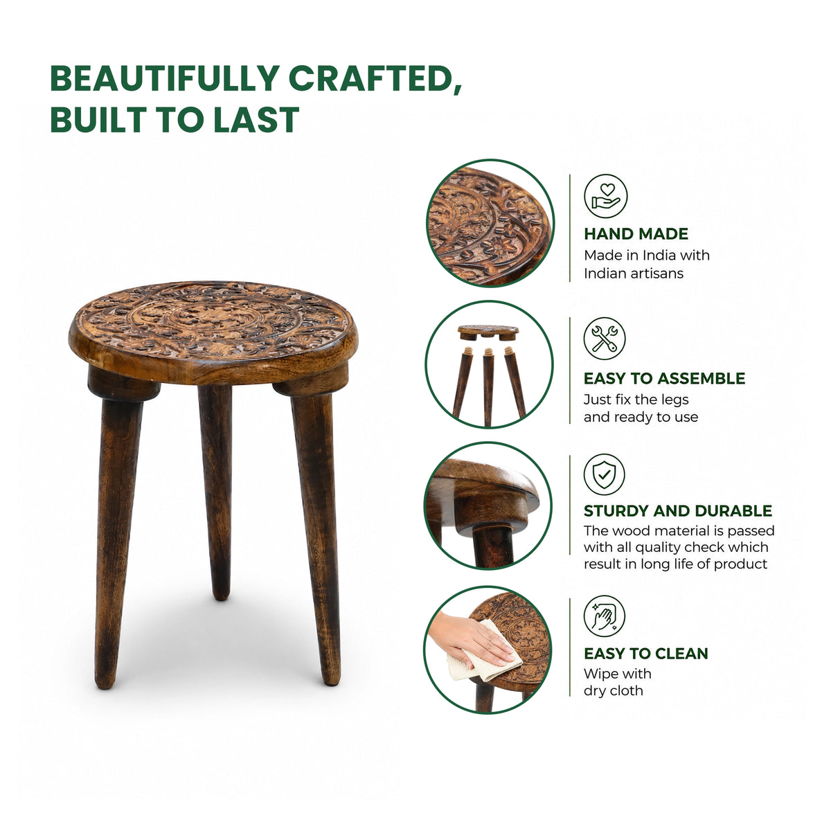 Urban Plant Modish Wooden Stool for Plant