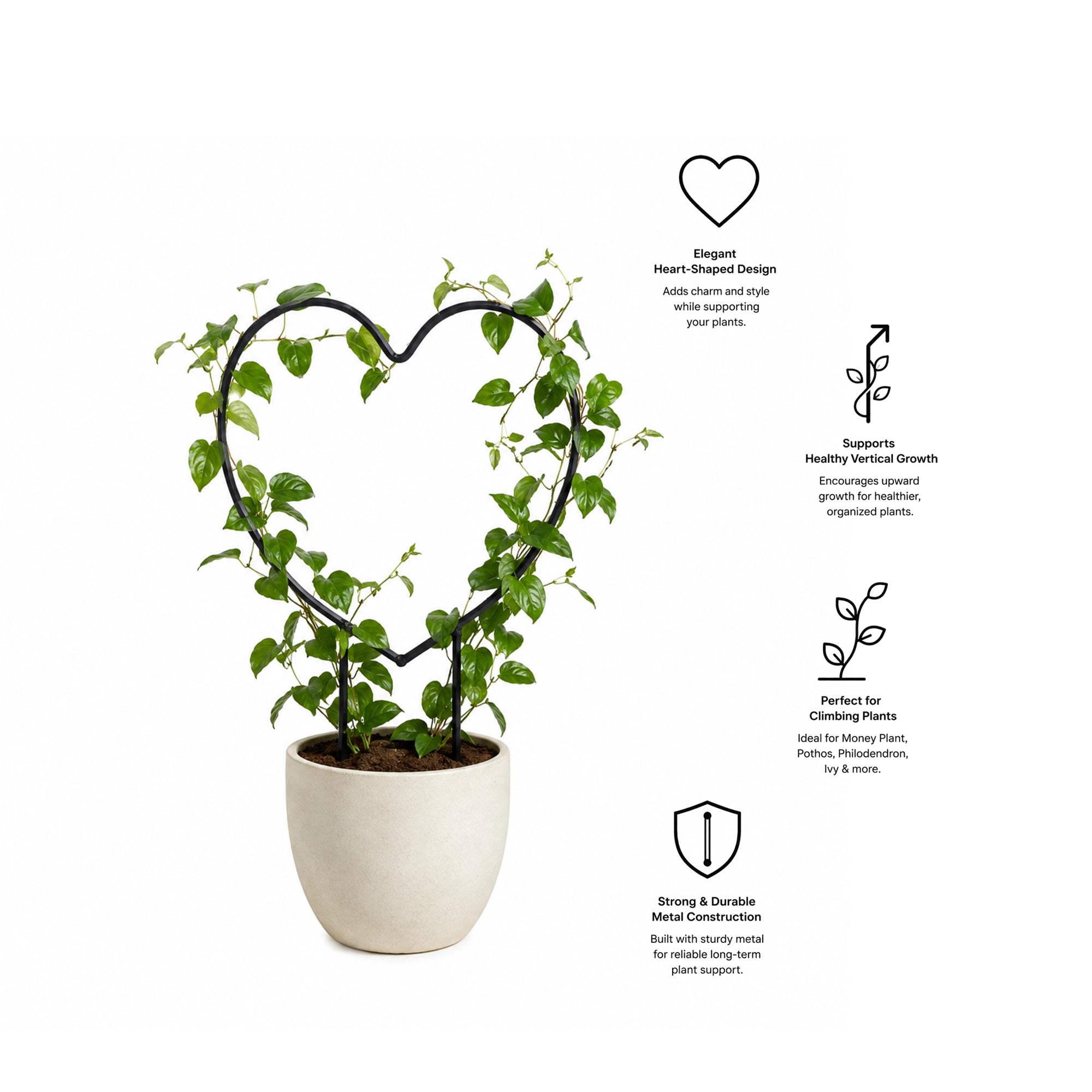 Urban Plant Heart Shaped Trellis for Climbing Plants - (Pack of 2)