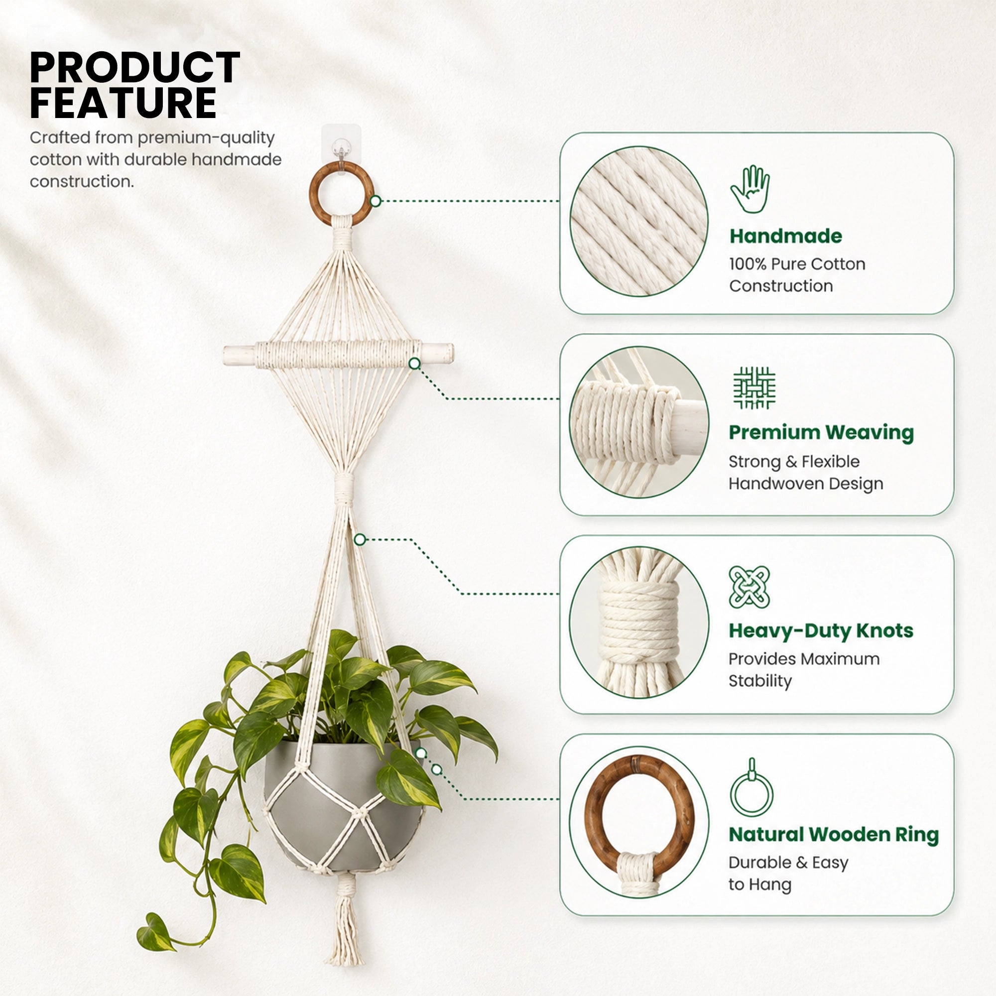 Urban Plant Twisted Tassel Macrame Plant Hanger
