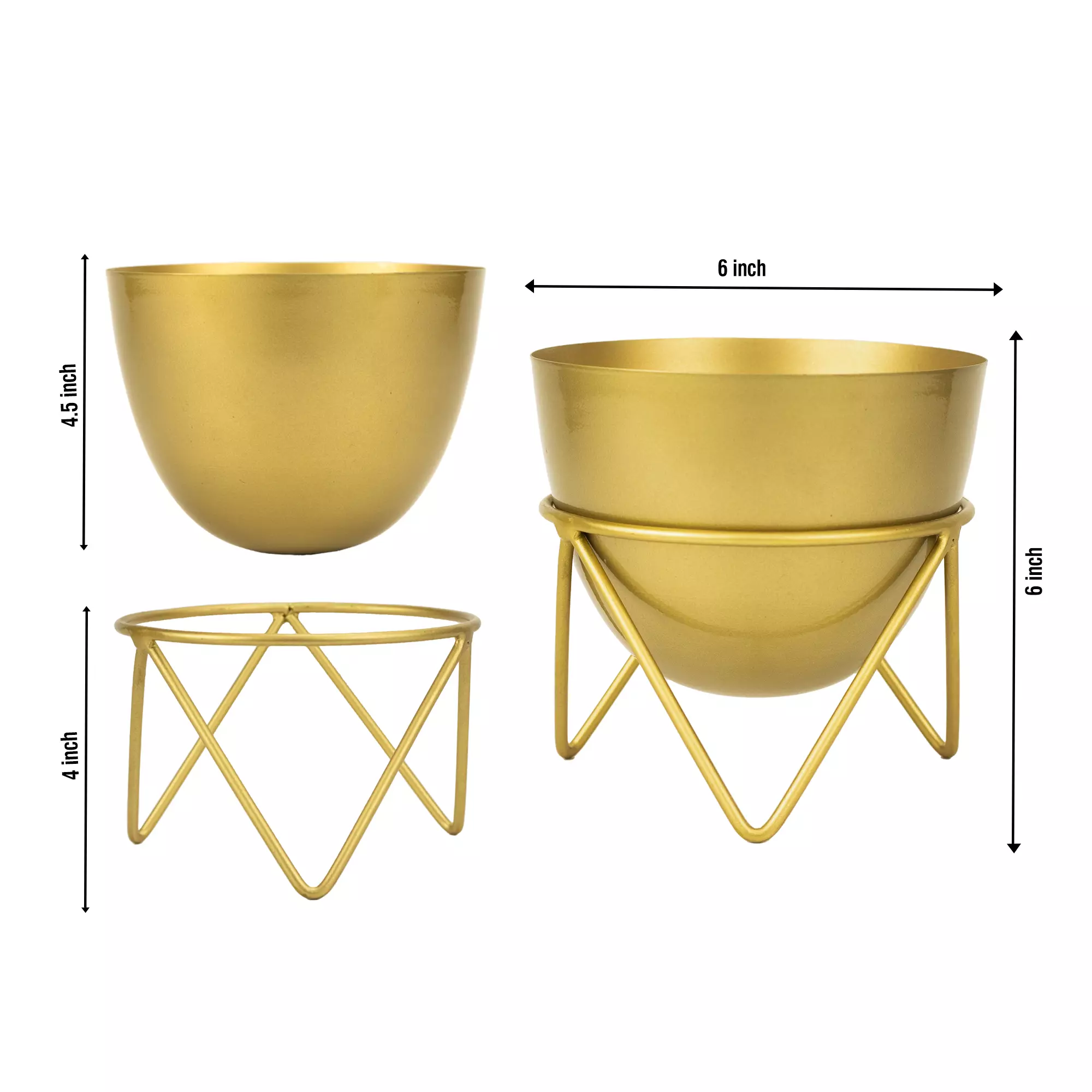 Planter Home ESPRIT White Metal Urban 38 x 38 x 80 cm (3 Pieces)