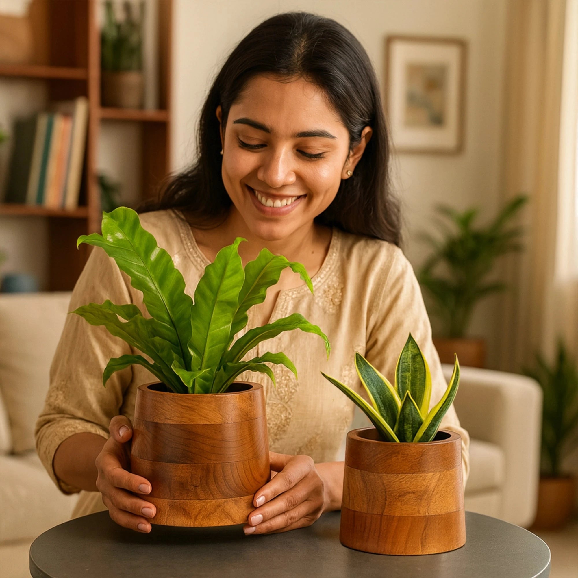 Aura Wooden Planters wooden planter Urban Plant 