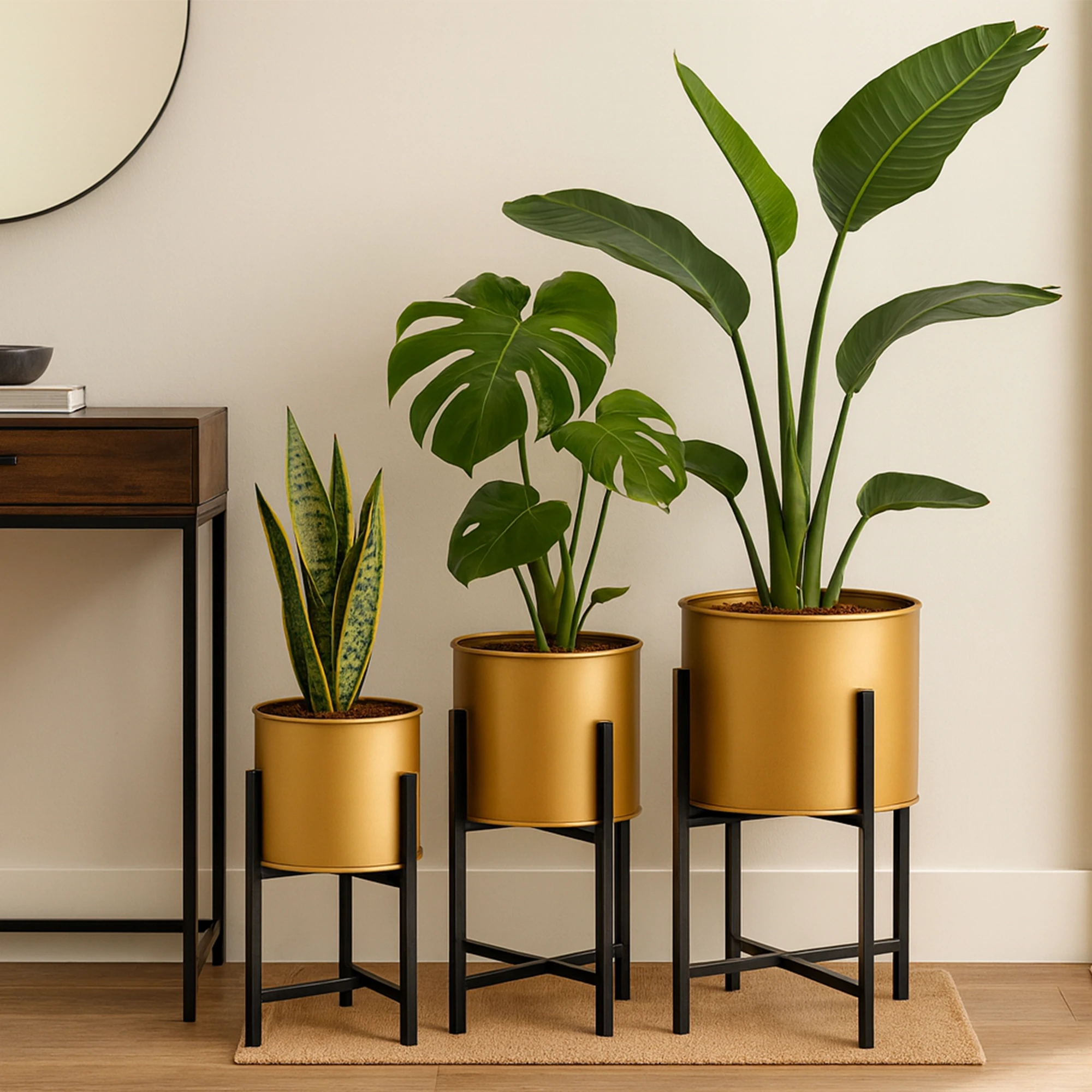 Scandinavian Planters - (Set of 3) Metal Planter Urban Plant 