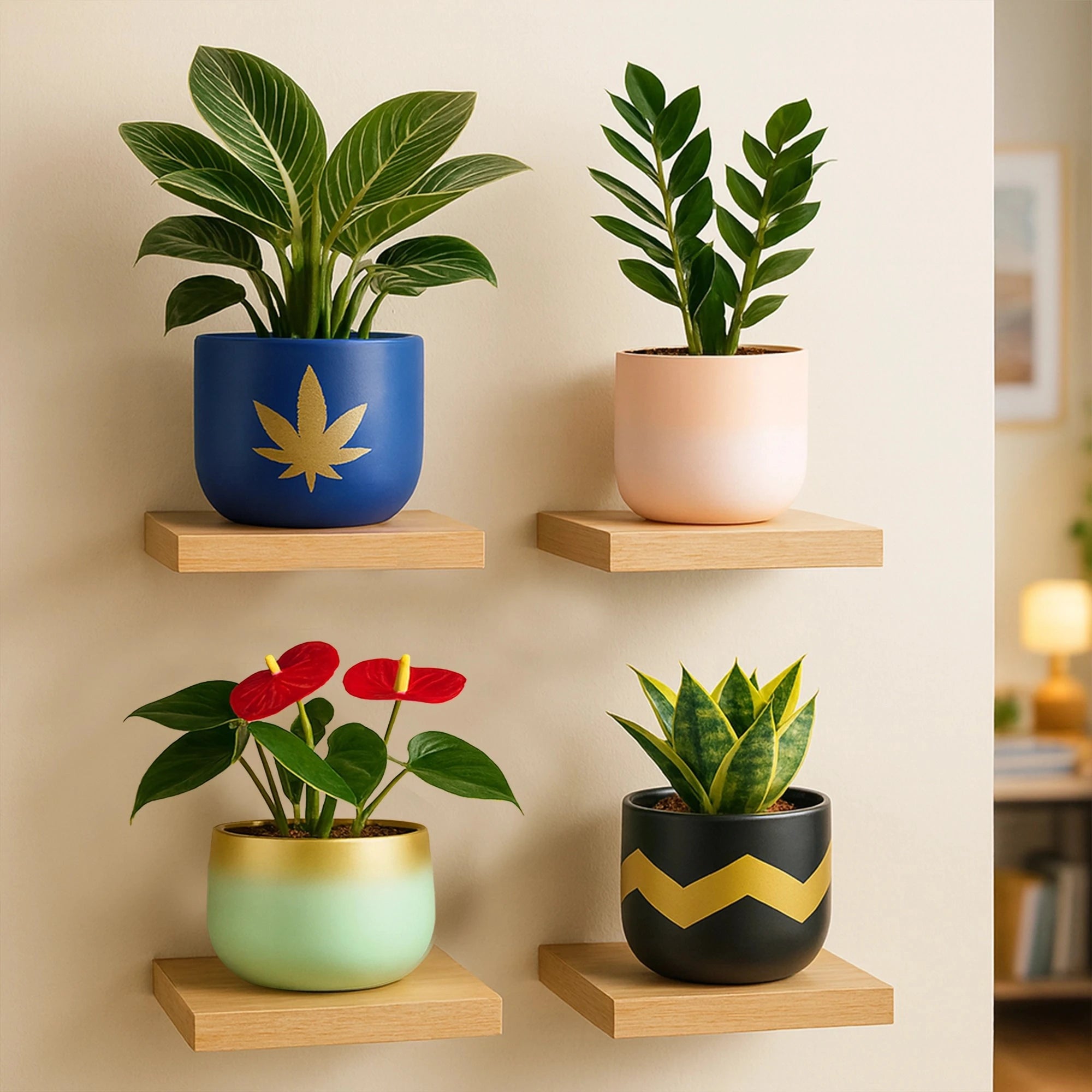 Terracotta Treasures - (Set of 4) Terracotta Pot Urban Plant 