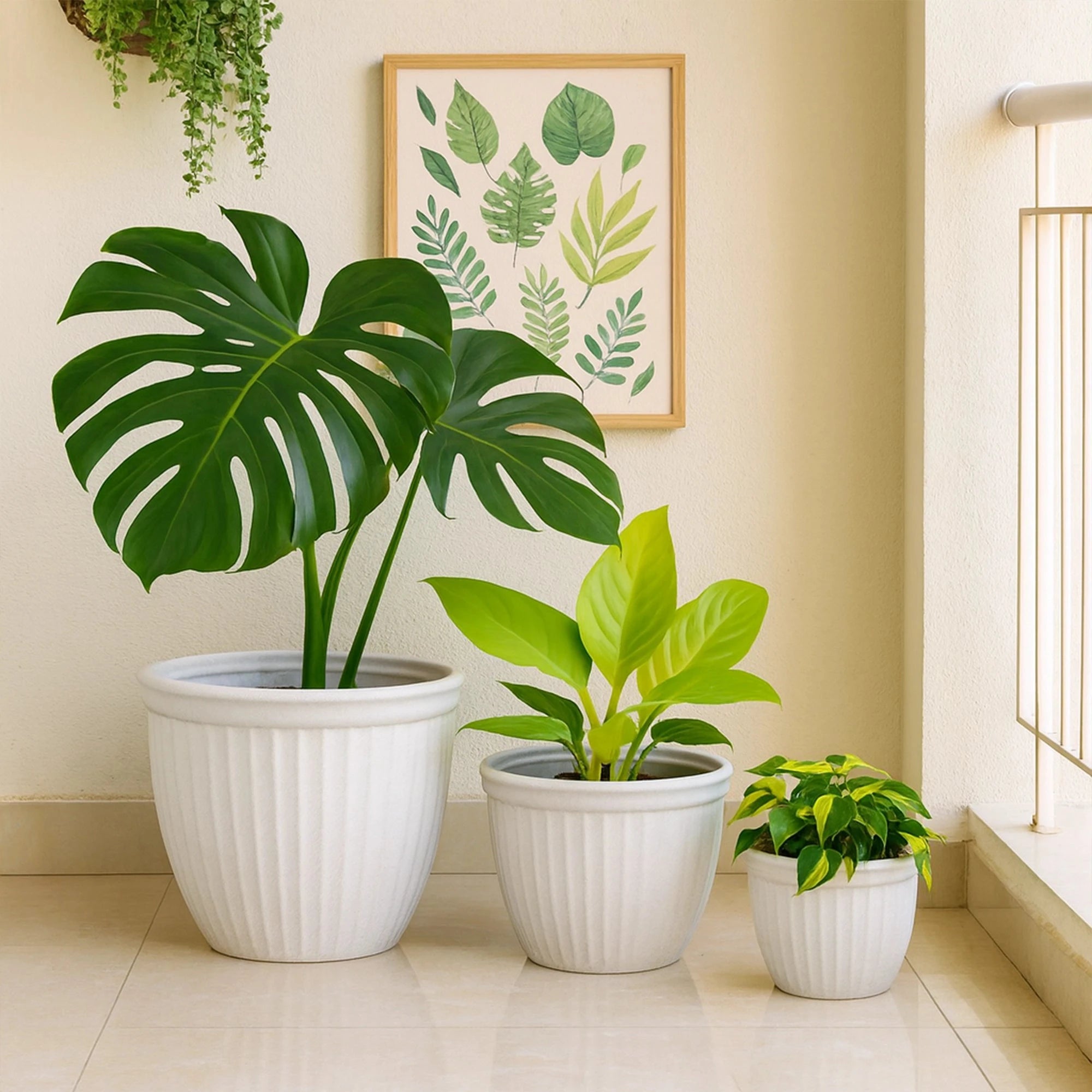 Lotus Planters - (Set of 3) Plastic Pot Urban Plant 