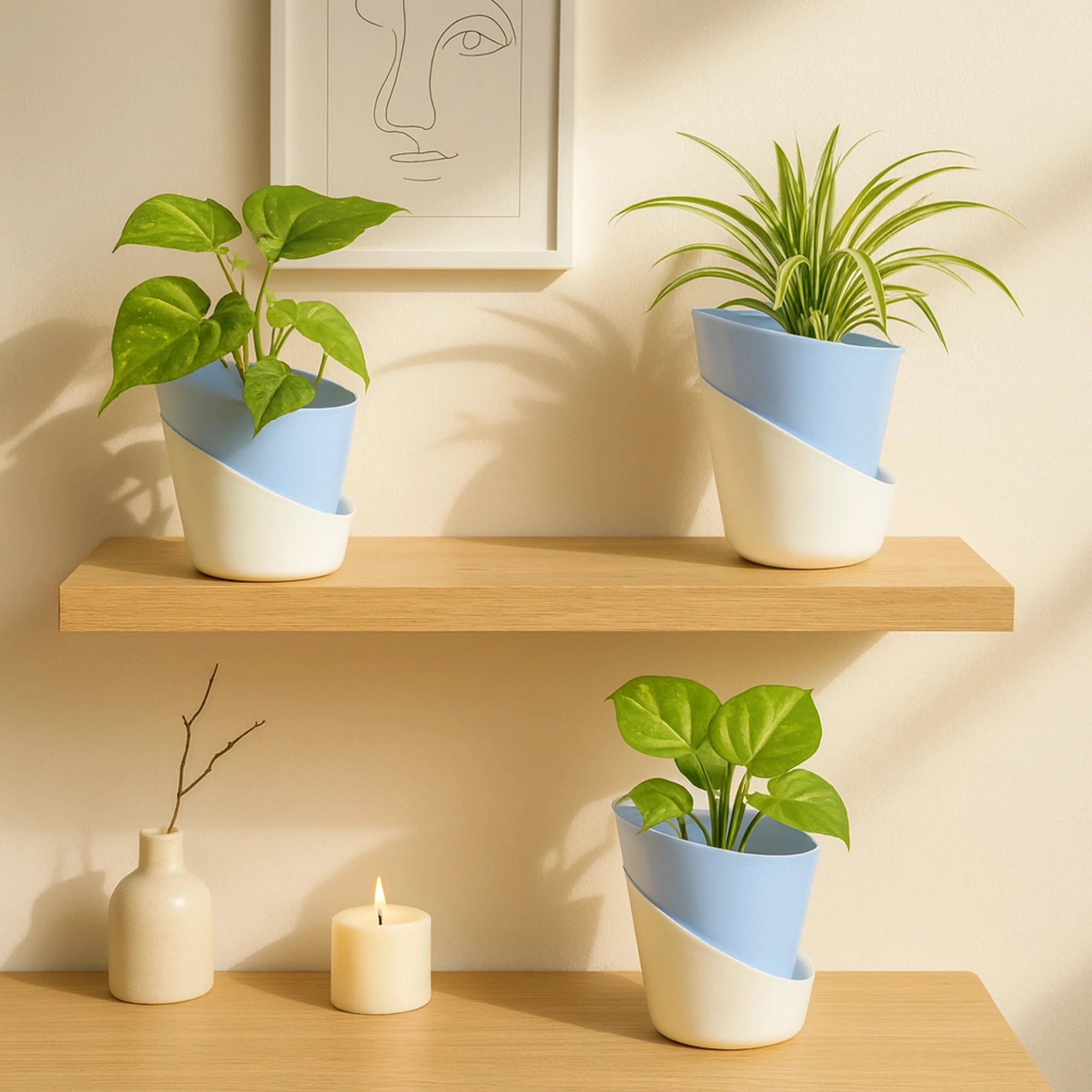 Satin Self Watering Pot Plastic Pot Urban Plant 