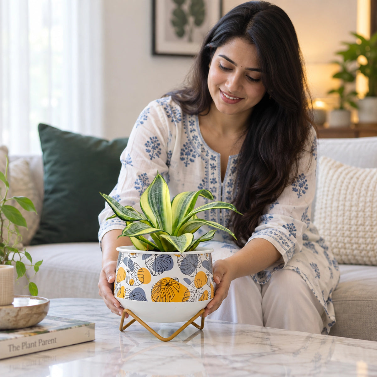 Caramel Metal Planter