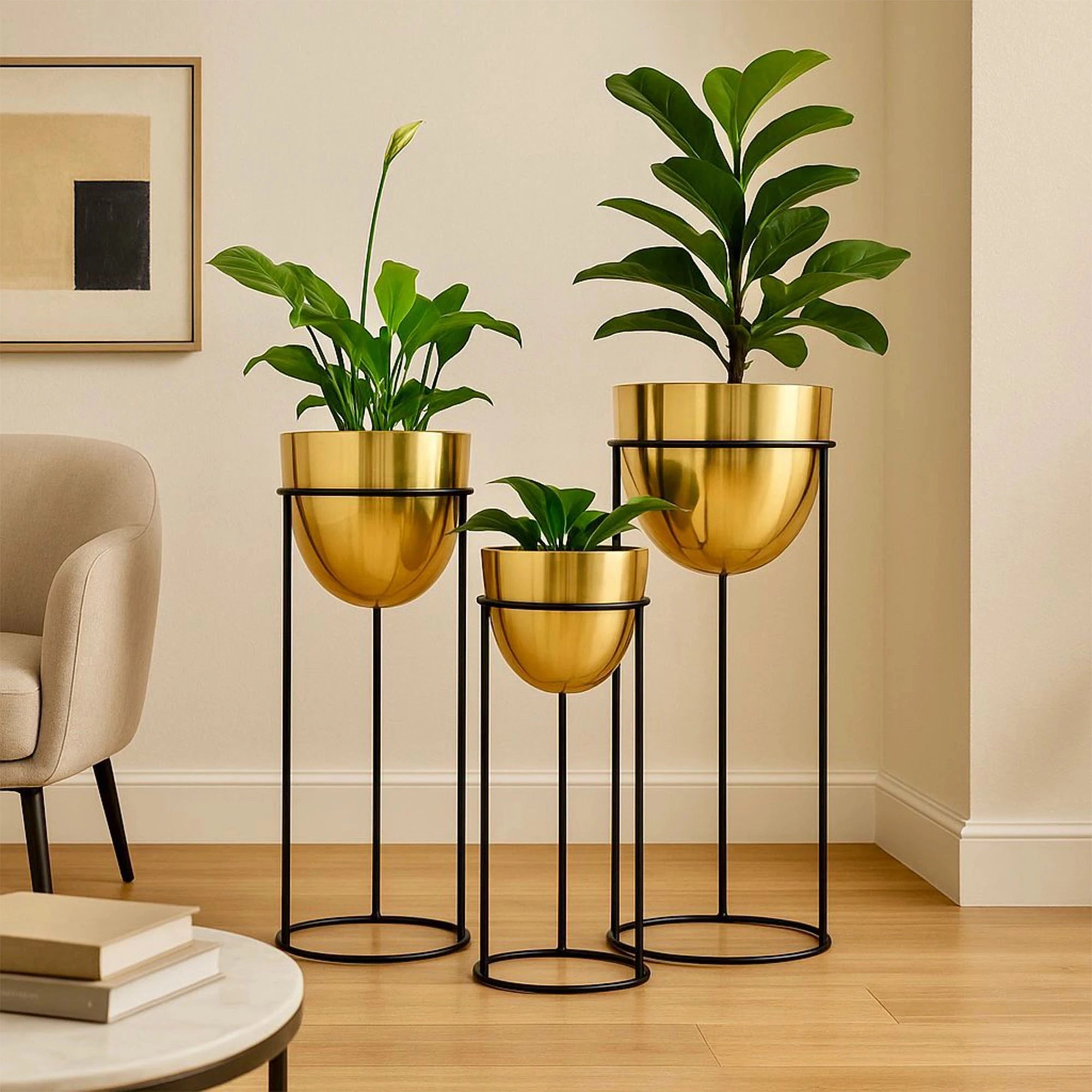Orbelle Planters Metal Planter Urban Plant Gold 
