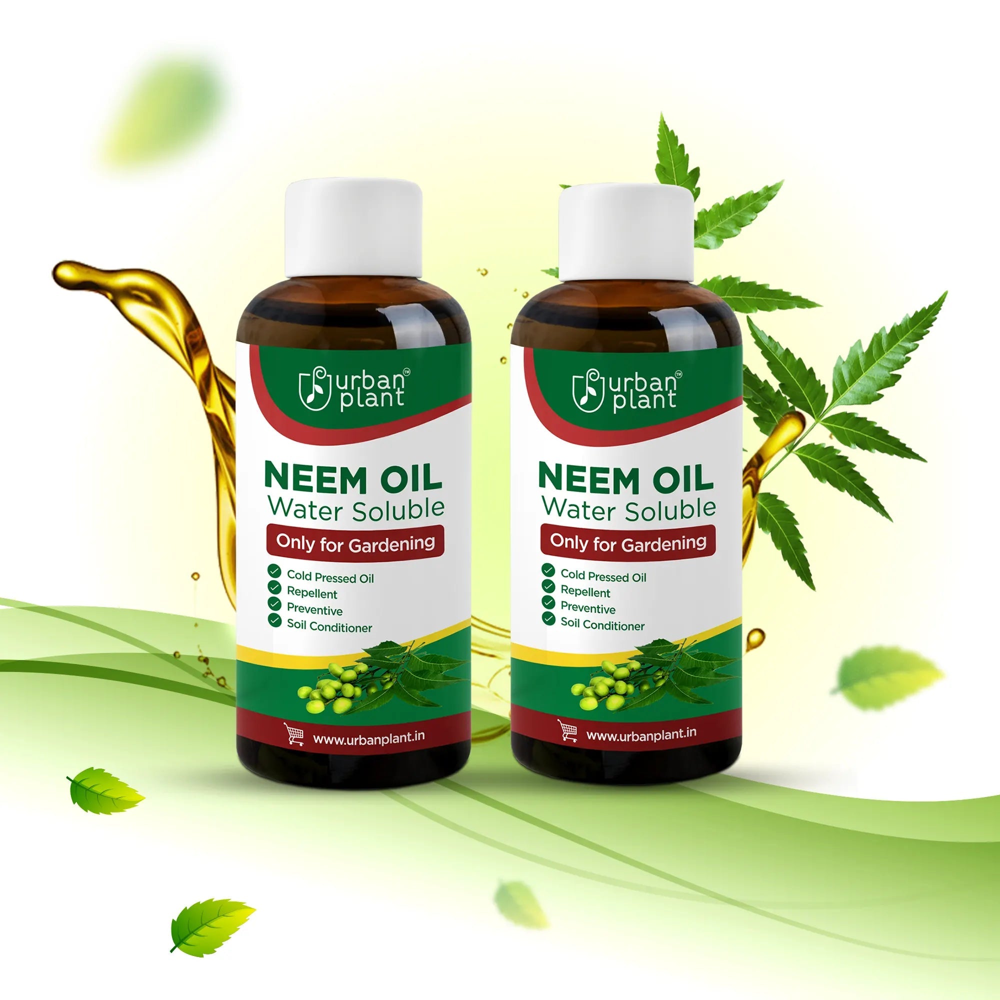 Urban Plant Neem Oil - Water Soluble Organic for Easy Spray on Garden and Indoor/Outdoor plants- 100ml Plant Care Urban Plant Pack of 2 
