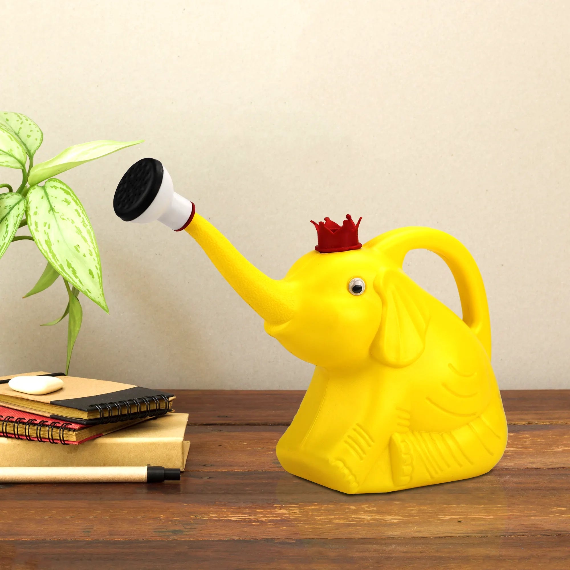 Elephant Watering Can with Detachable Sprayer - 1 Litre Urban Plant Yellow 