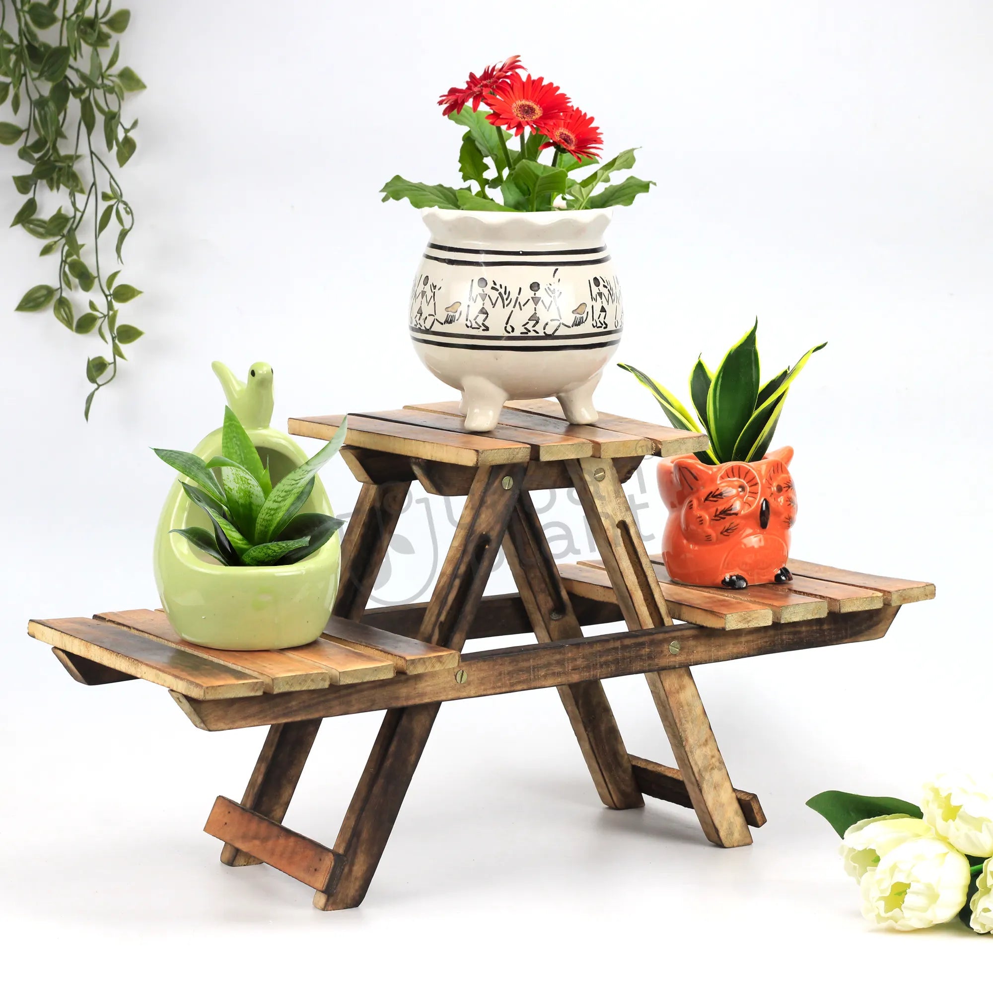 Woosty Wooden Planter Stand Pot Stand Urban Plant 