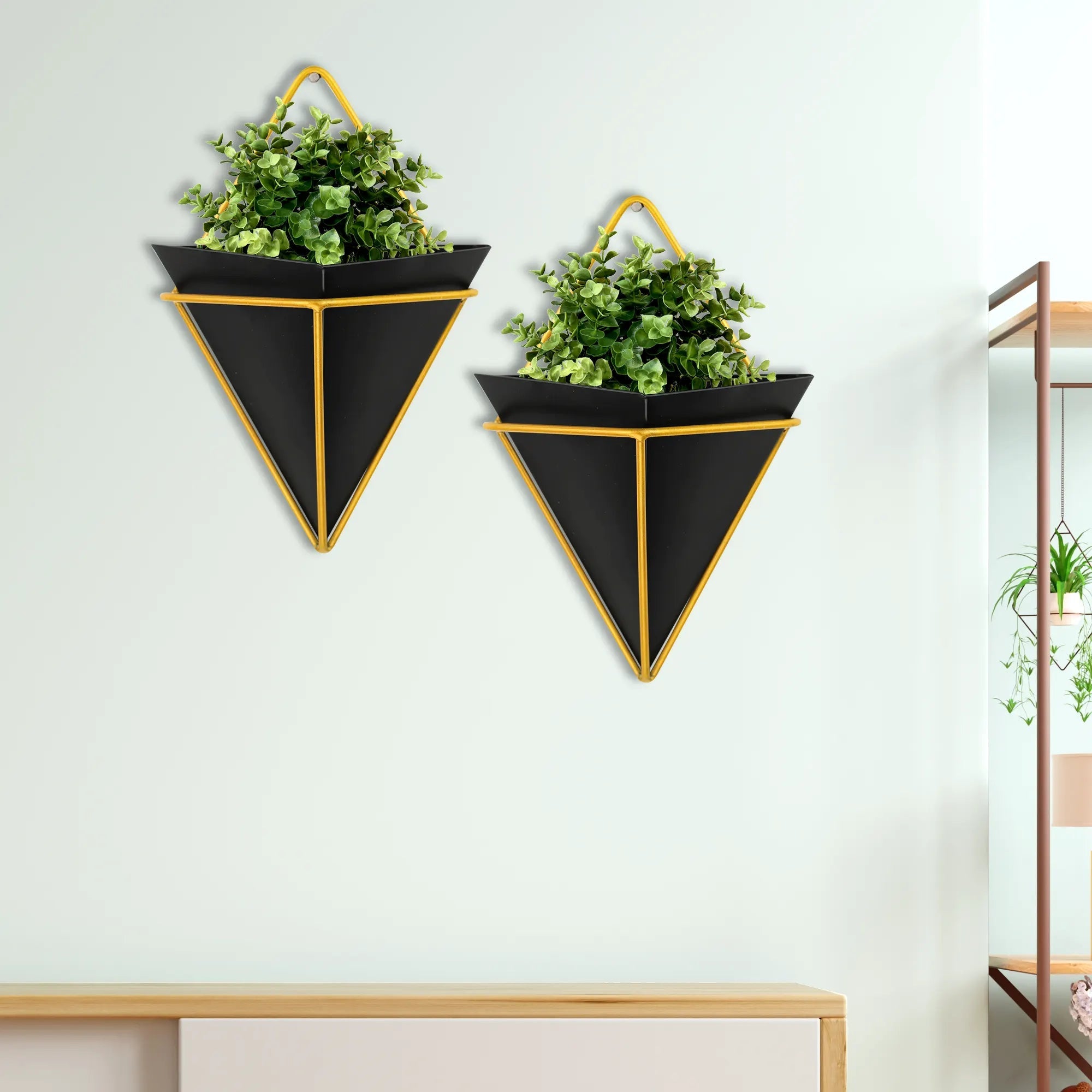 Wall Vessel Small Metal Hanging Pot (Set of 2) Hanging Planter Urban Plant 