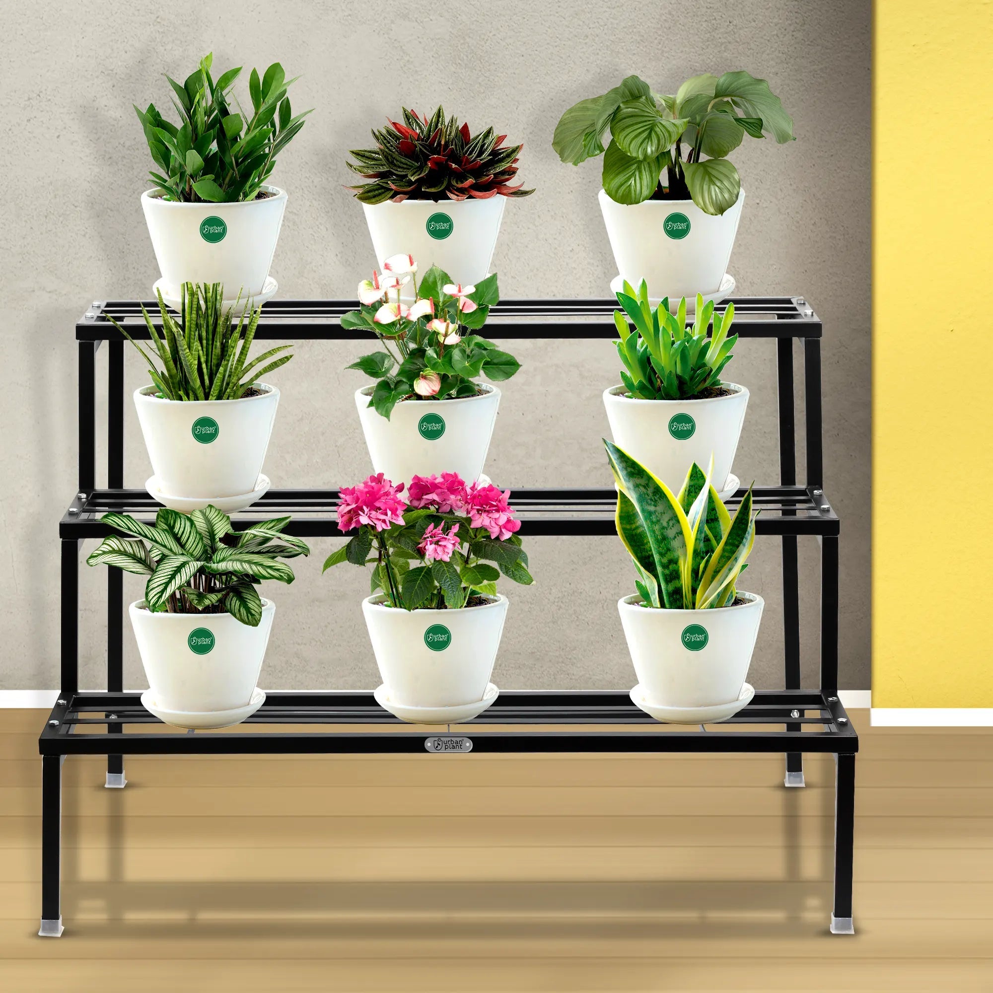 Urban Plant Heavy Duty 3 Step Planter Pot Stand- Best Outdoor & Indoor Garden Stand (Easy Assembly) Planter Stand Urban Plant 