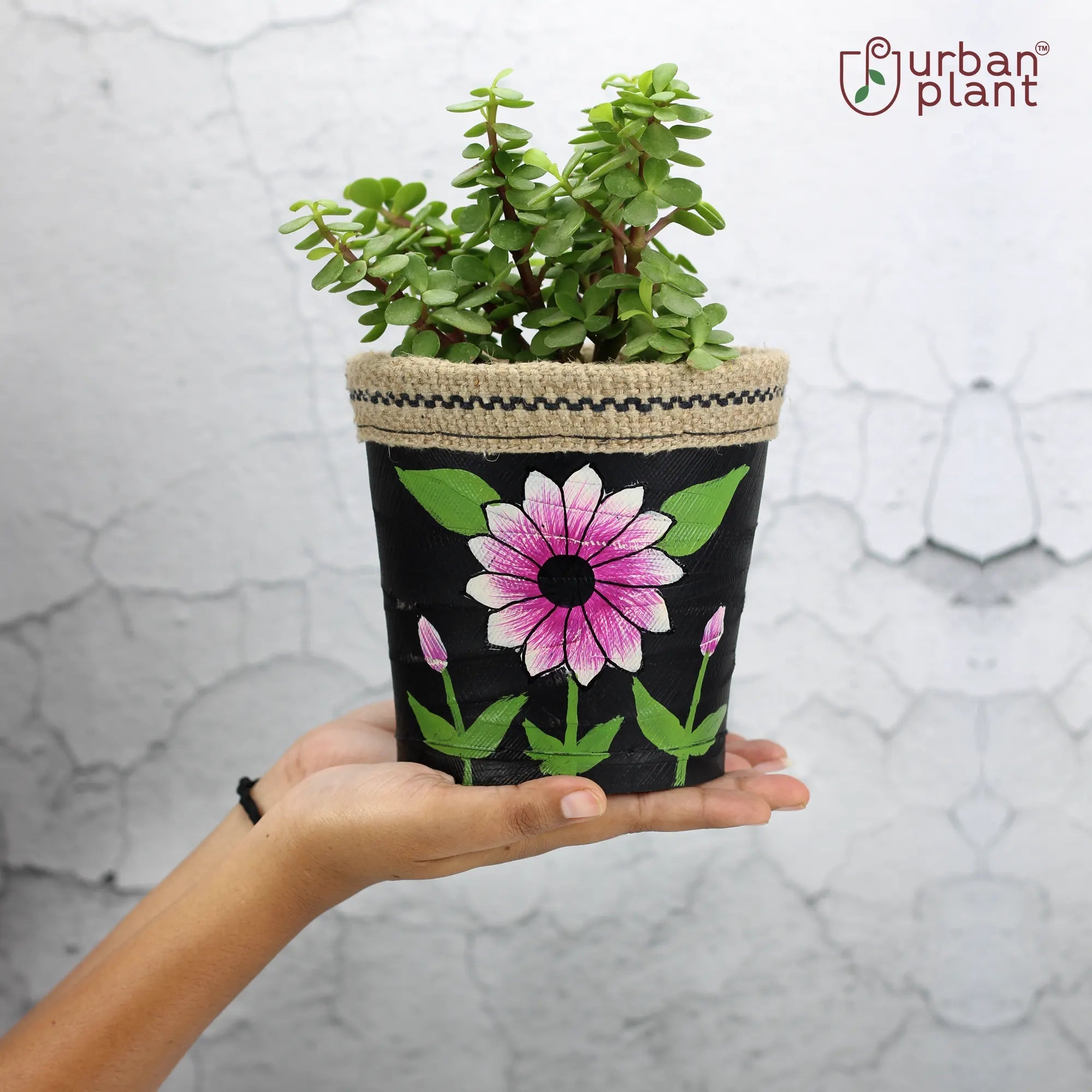 Rubber RECYCLED Hand-Painted Plant Pots (1224 C) Urban Plant 