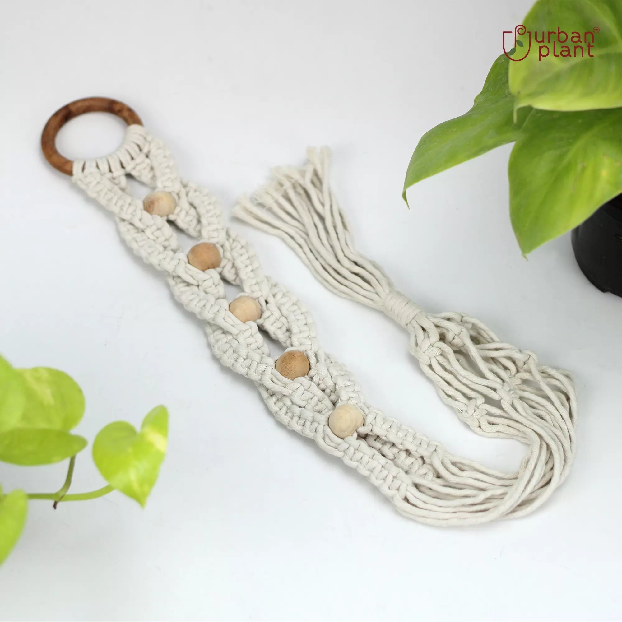 Woody Wood Macrame Plant Hanger Hanging Planter Urban Plant 