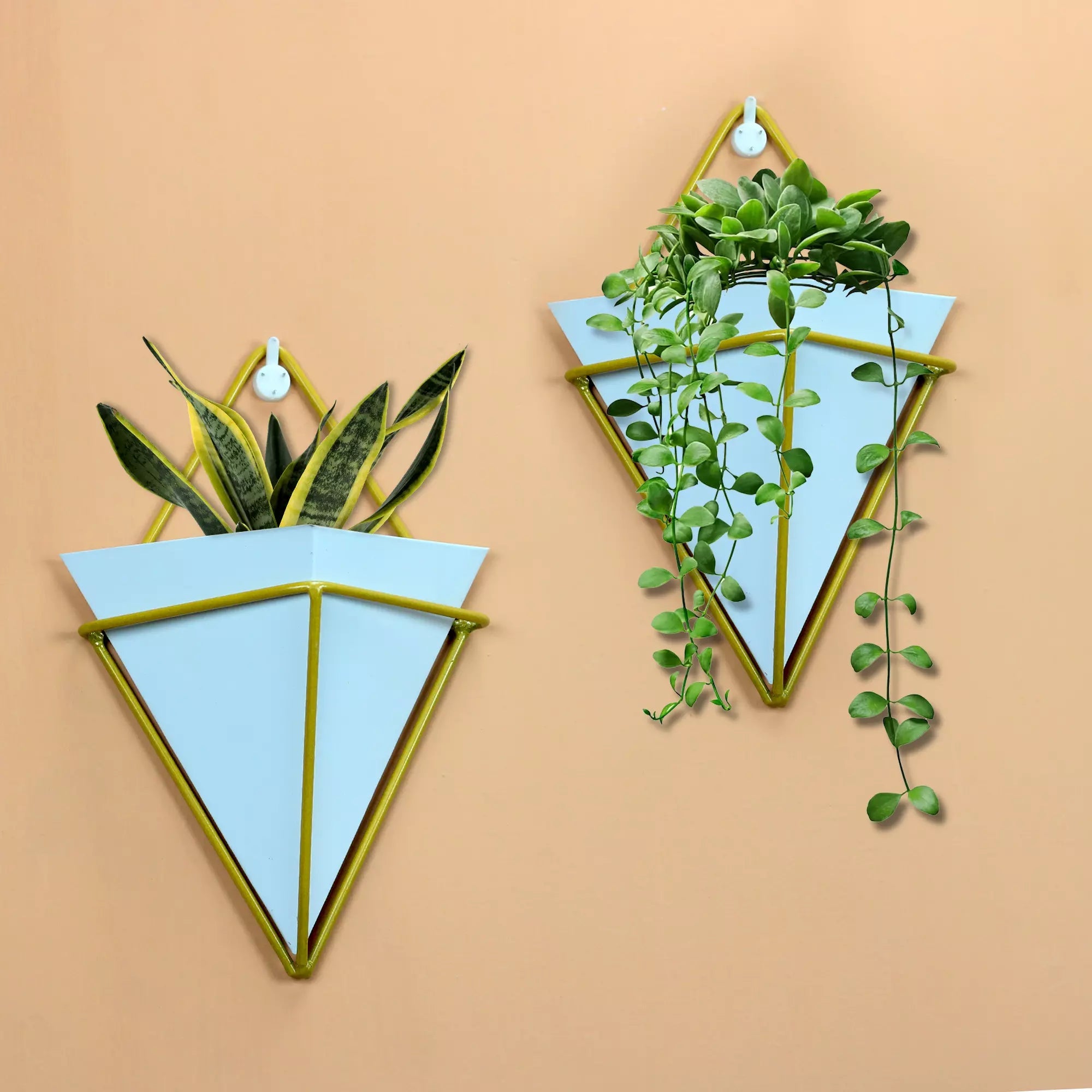 Wall Vessel Small Metal Hanging Pot (Set of 2) Hanging Planter Urban Plant Black - 1513 B 