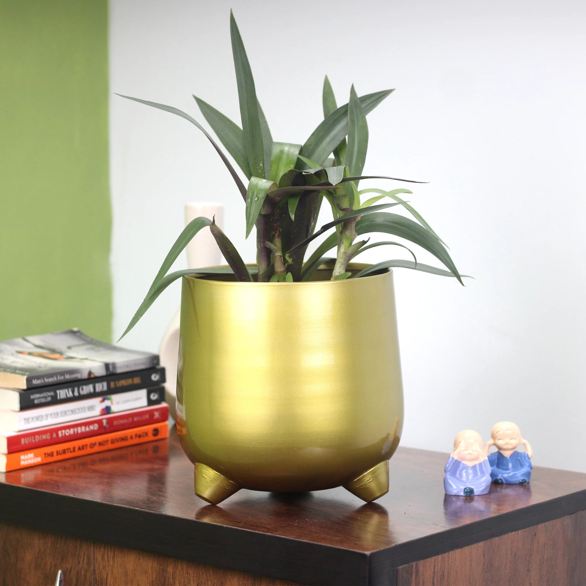 Gold Finish Metal Planter | Table Top Pot - 7.5 inch (No. 1509) Metal Planter Urban Plant 