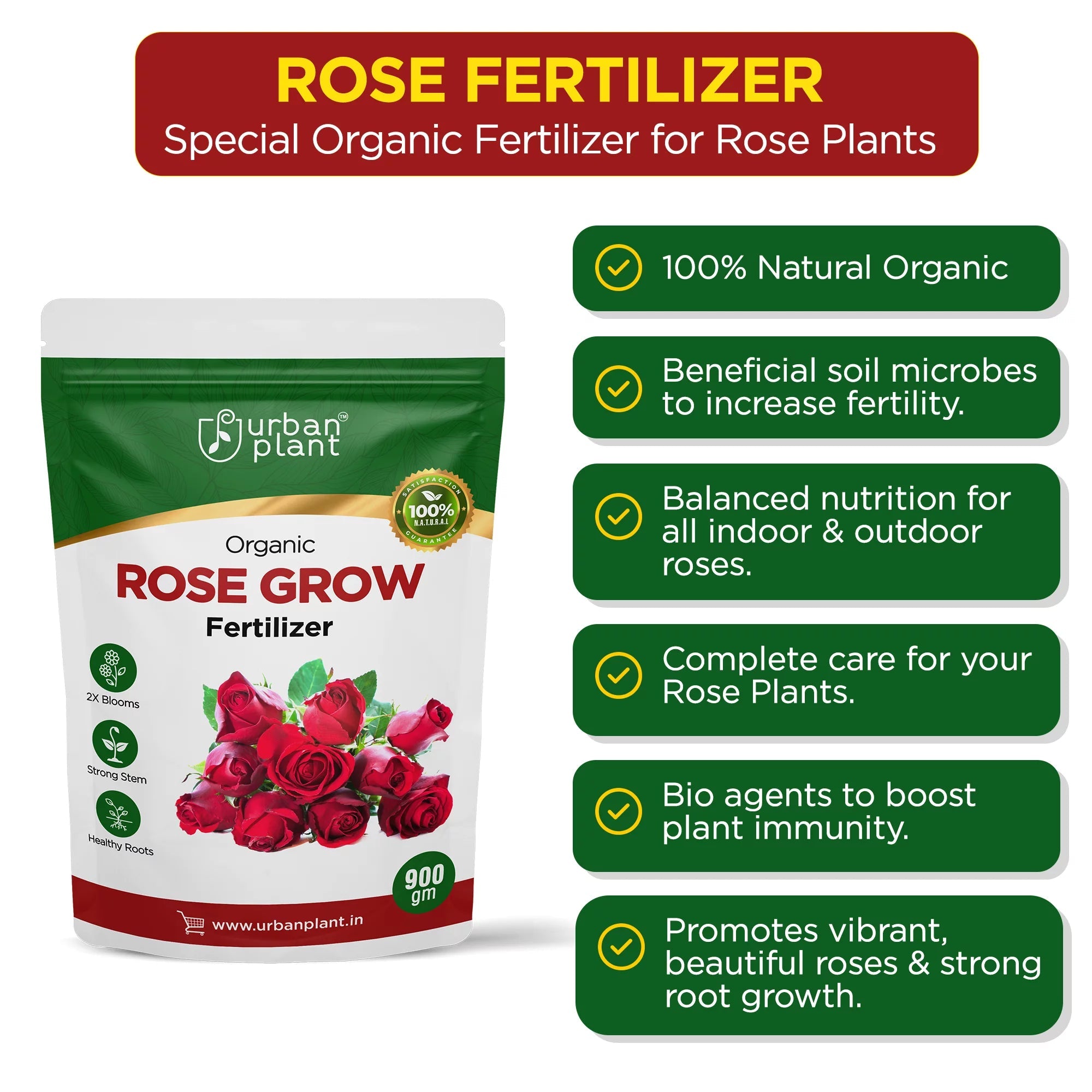 Rose Booster Fertilizer for Rose Plants 900g Potting Mix Urban Plant 