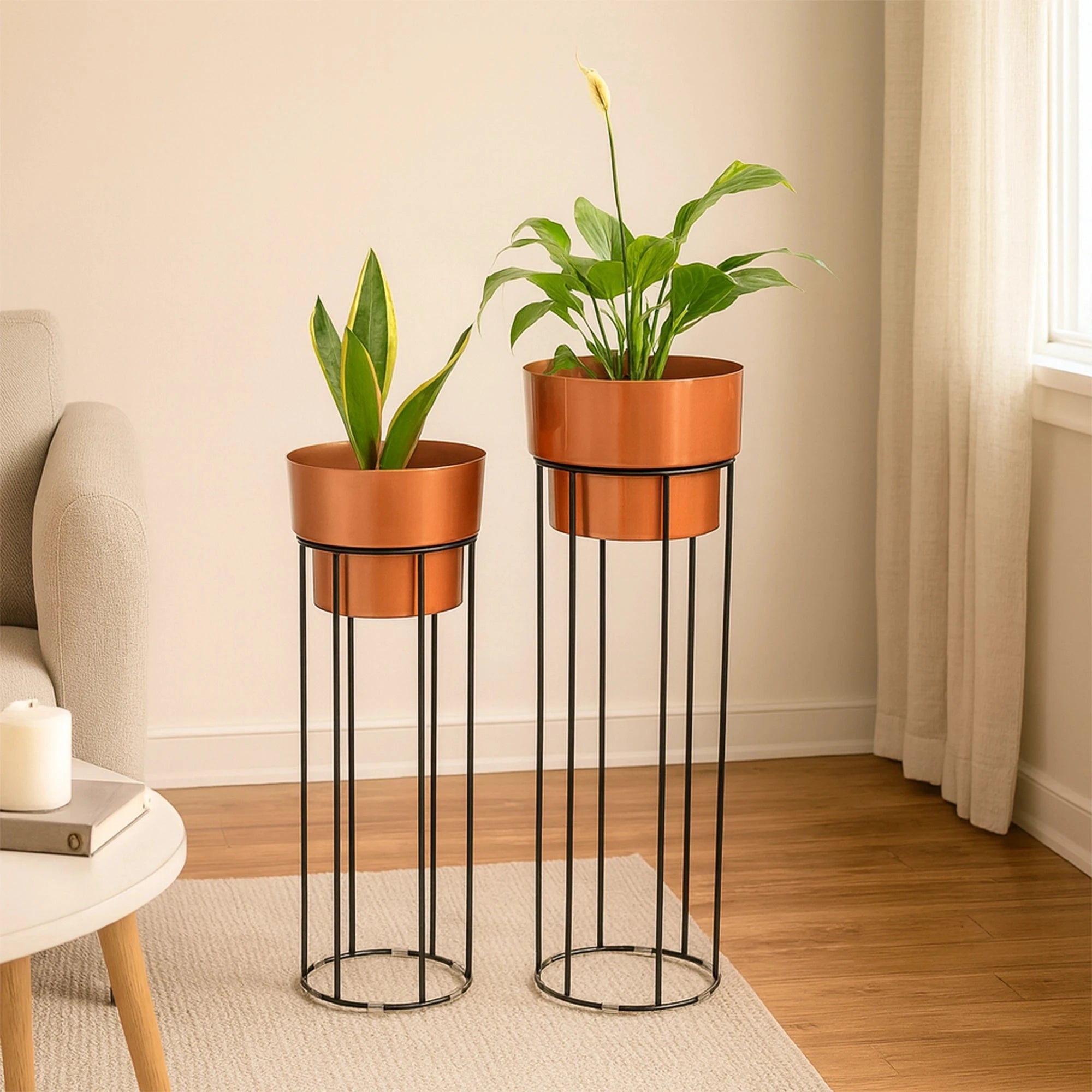 Elano Tall Planters Metal Planter Urban Plant Copper 