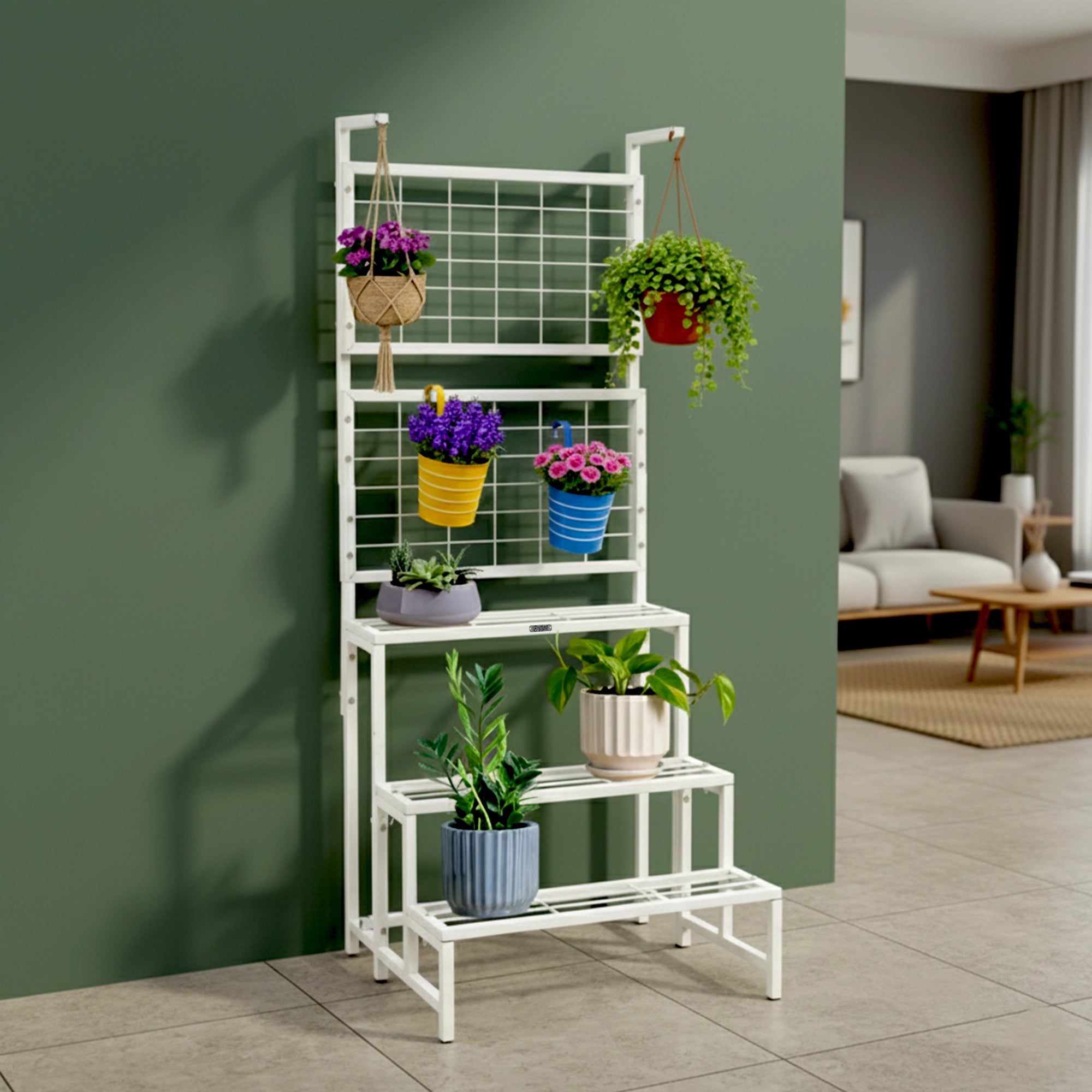 Urban Plant ATLAS multi-level plant display stand white