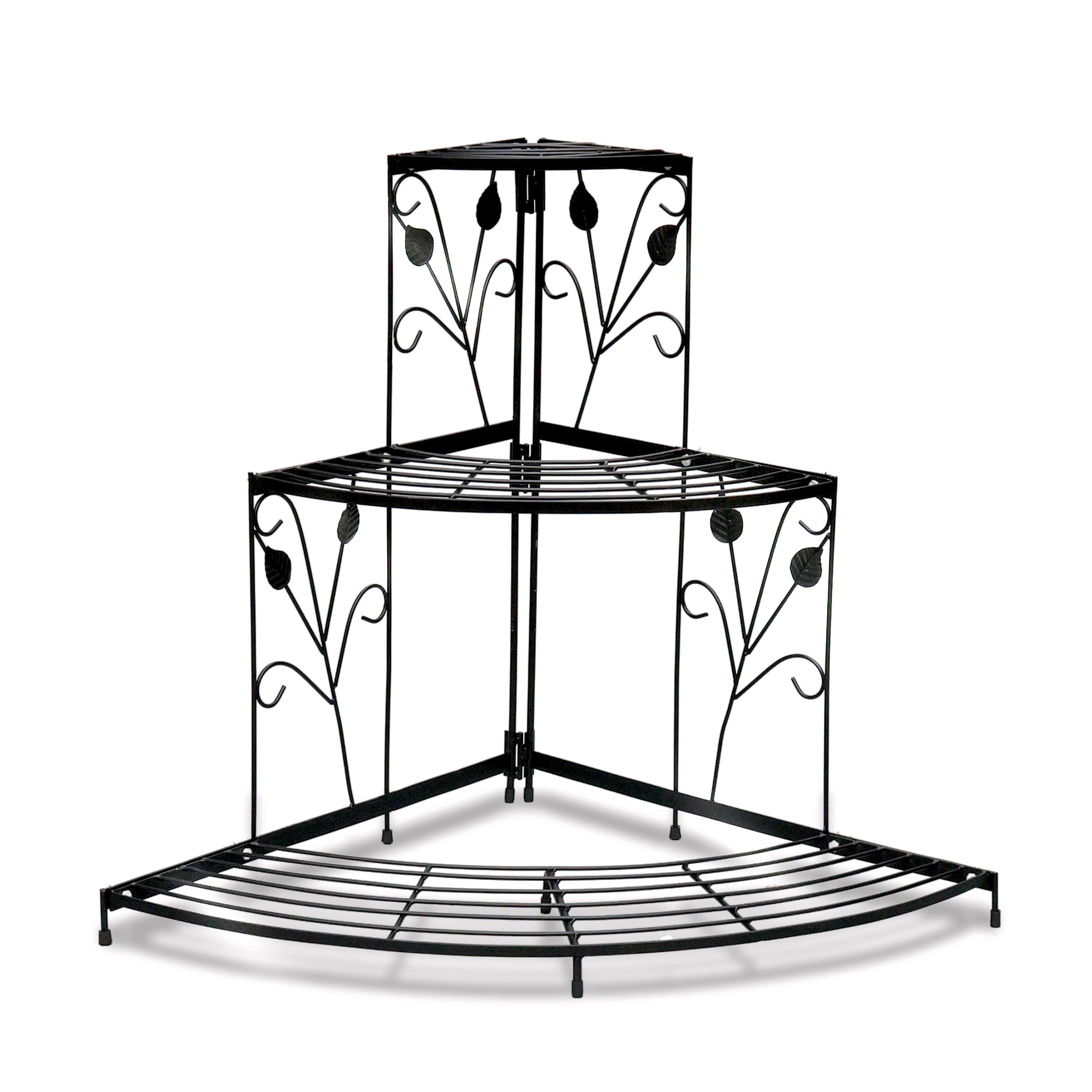 Urban Plant 3 Tier Corner Metal Stand for Compact Spaces