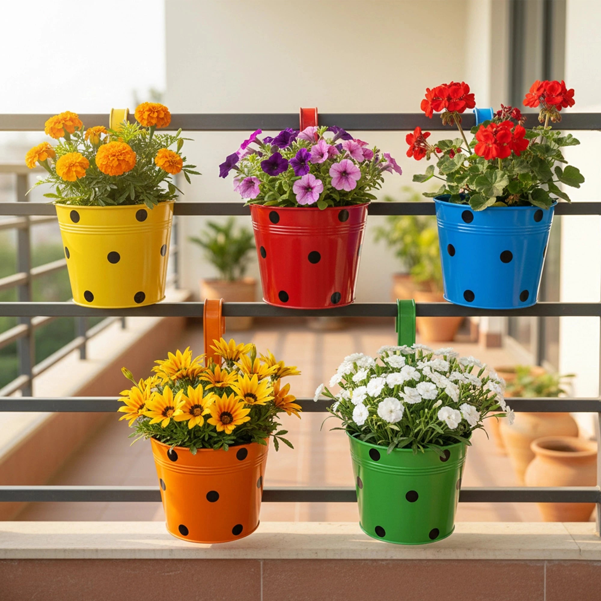 Colorcrest Hanging Planters - (Set of 5) Hanging Decor Urban Plant 