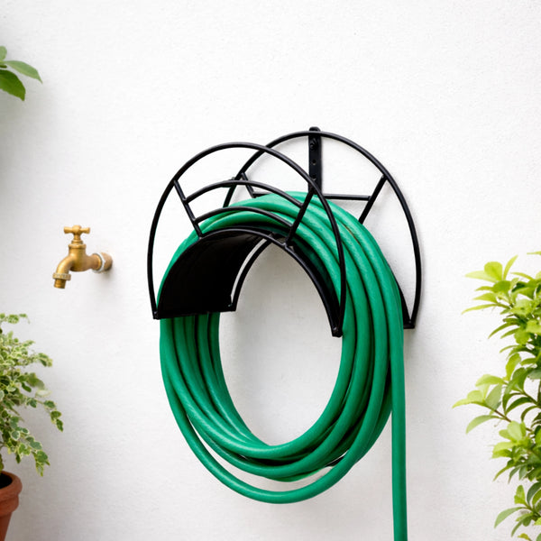Urban Plant Wall Mount Garden Hose Hanger (Black) Primary