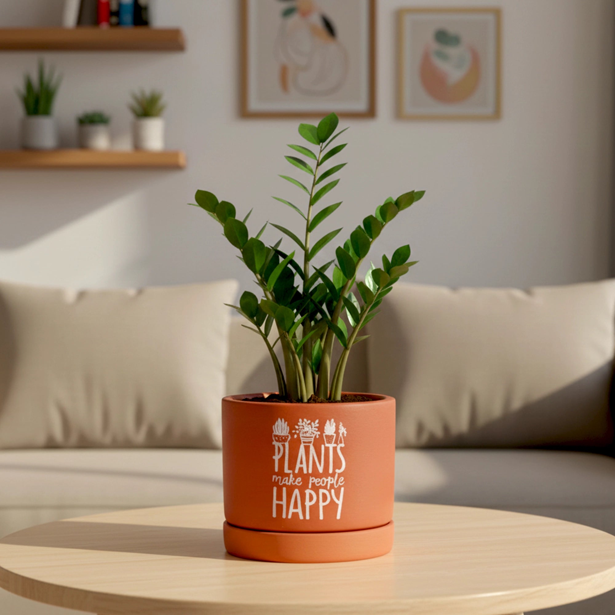Joy Root Terracotta Pot with Saucer
