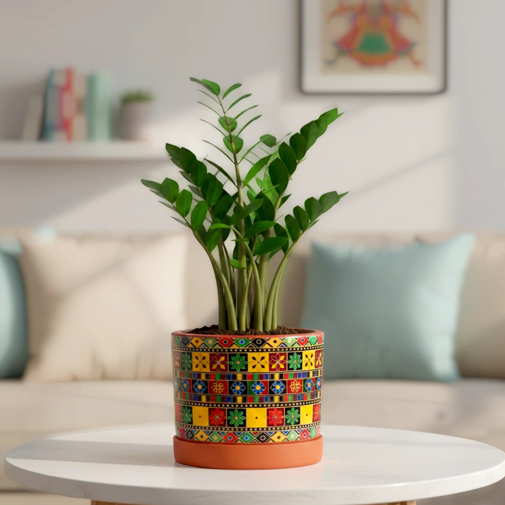 Riyasat 3D Terracotta Pot With Saucer