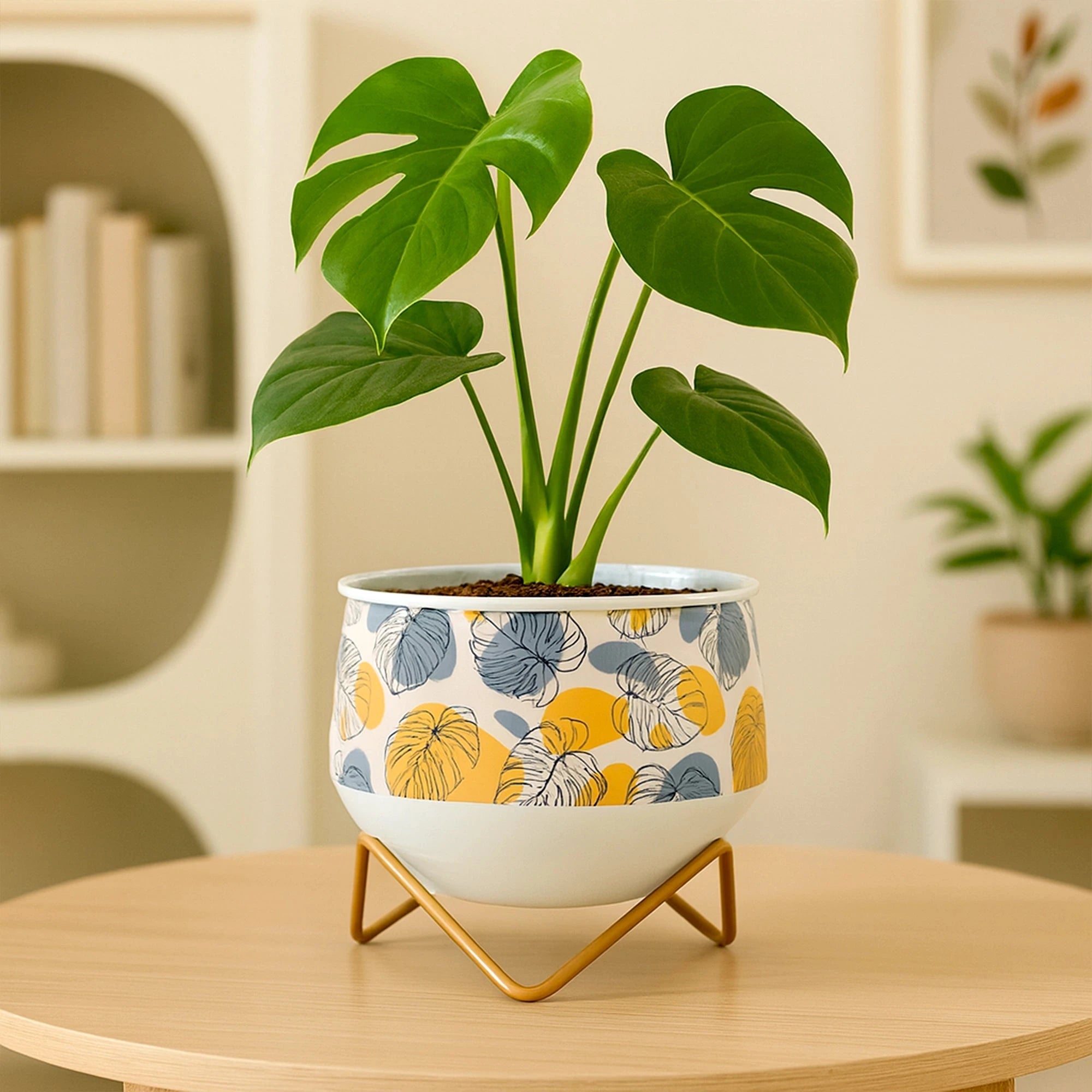 Caramel Metal Planter Metal Planter Urban Plant Leafy Delight 