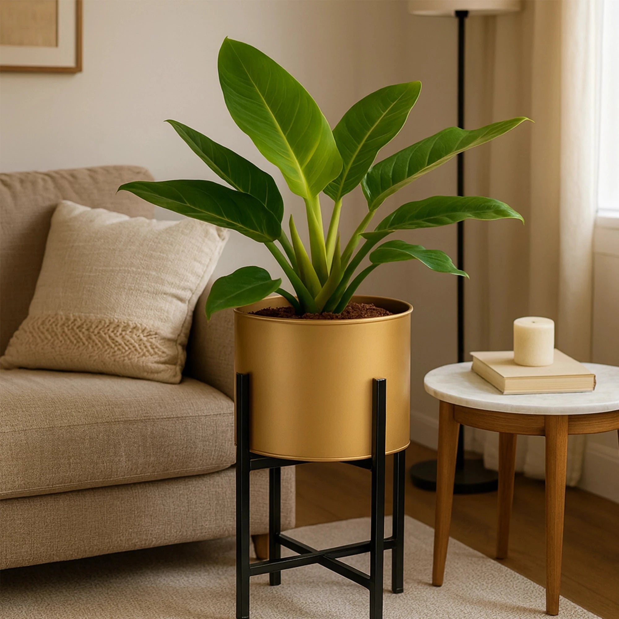 Scandinavian Home Decor Planter Metal Planter Urban Plant Gold 