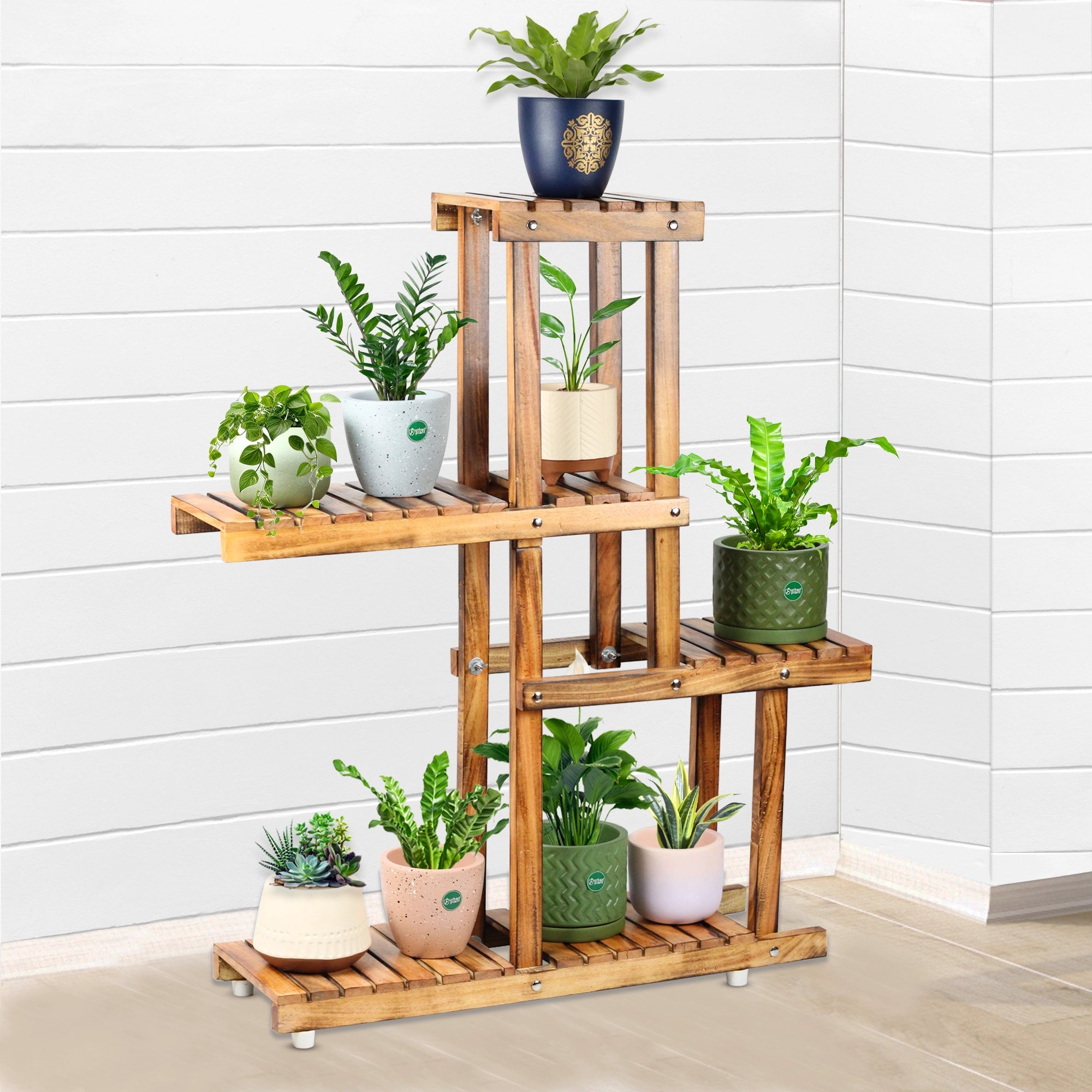 4-Tier Wooden Stand Urban Plant 