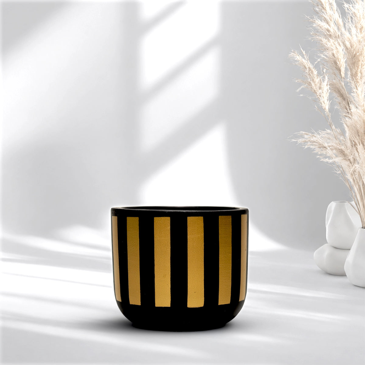 Urban Plant Neo Stripe Terracotta Pot Color Black Gold
