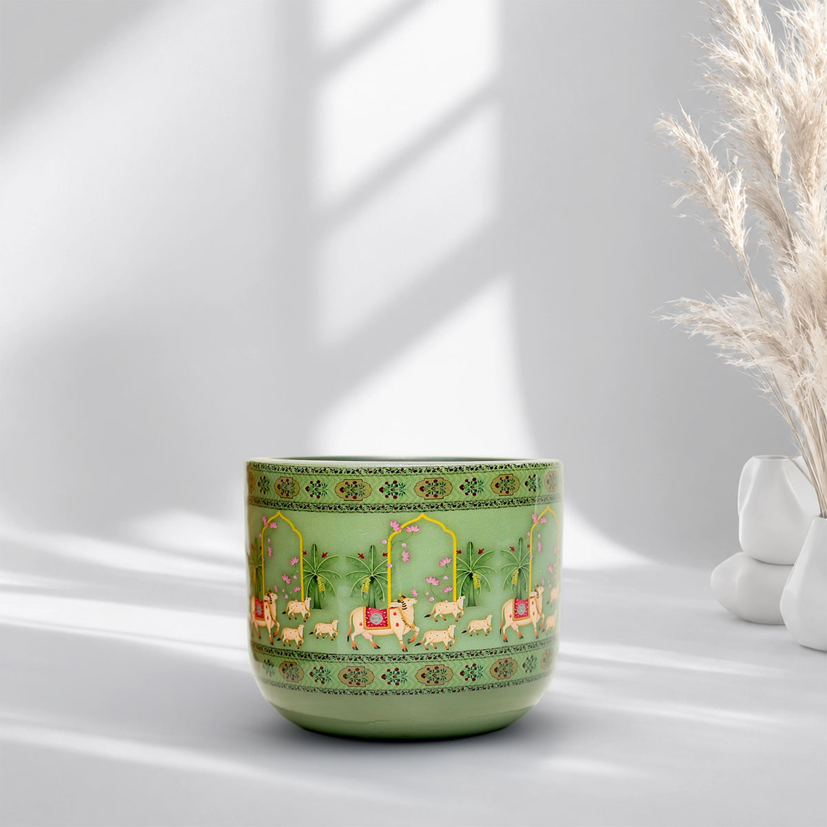 Urban Plant Mahal 3D Terracotta Pot (Sage green)