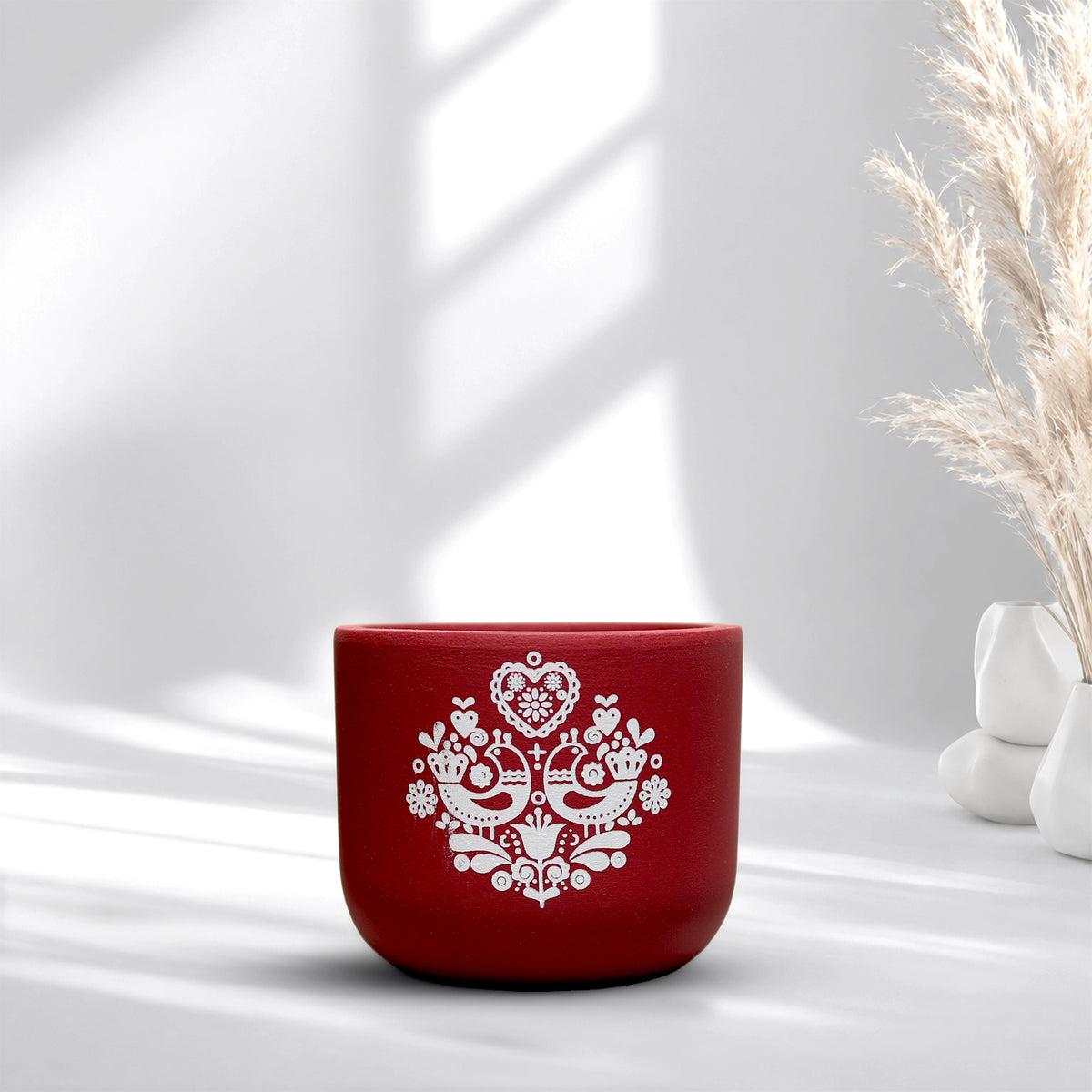 Urban Plant Folk Heart Terracotta Pot
