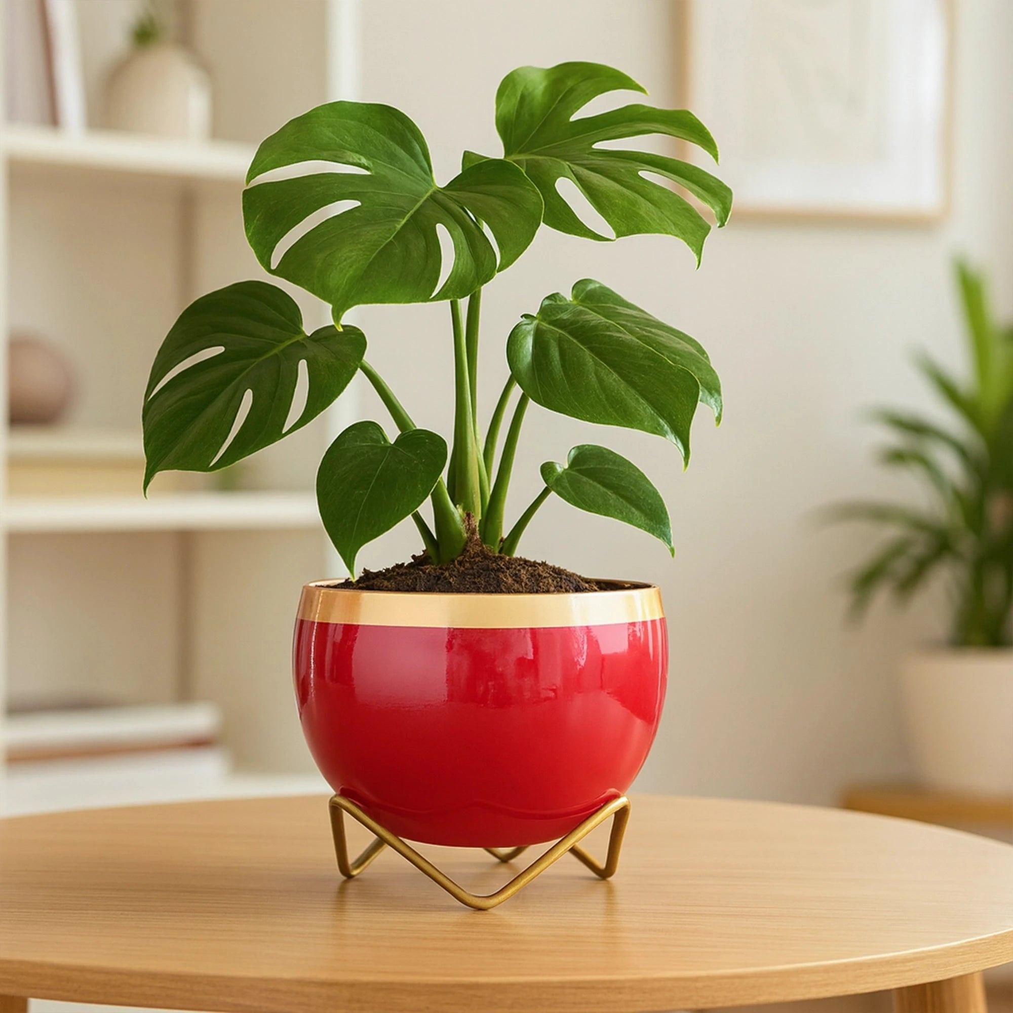 Petite Metal Pots Metal Planter Urban Plant Red Gold 