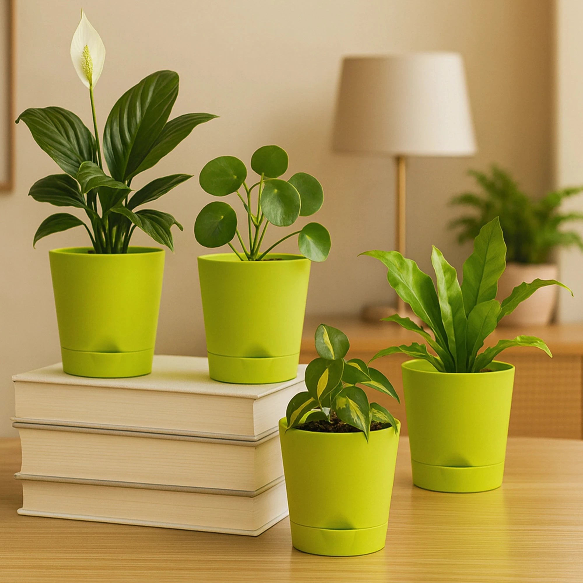 Vivid Self Watering Pot - (Set Of 4) Plastic Pot Urban Plant 