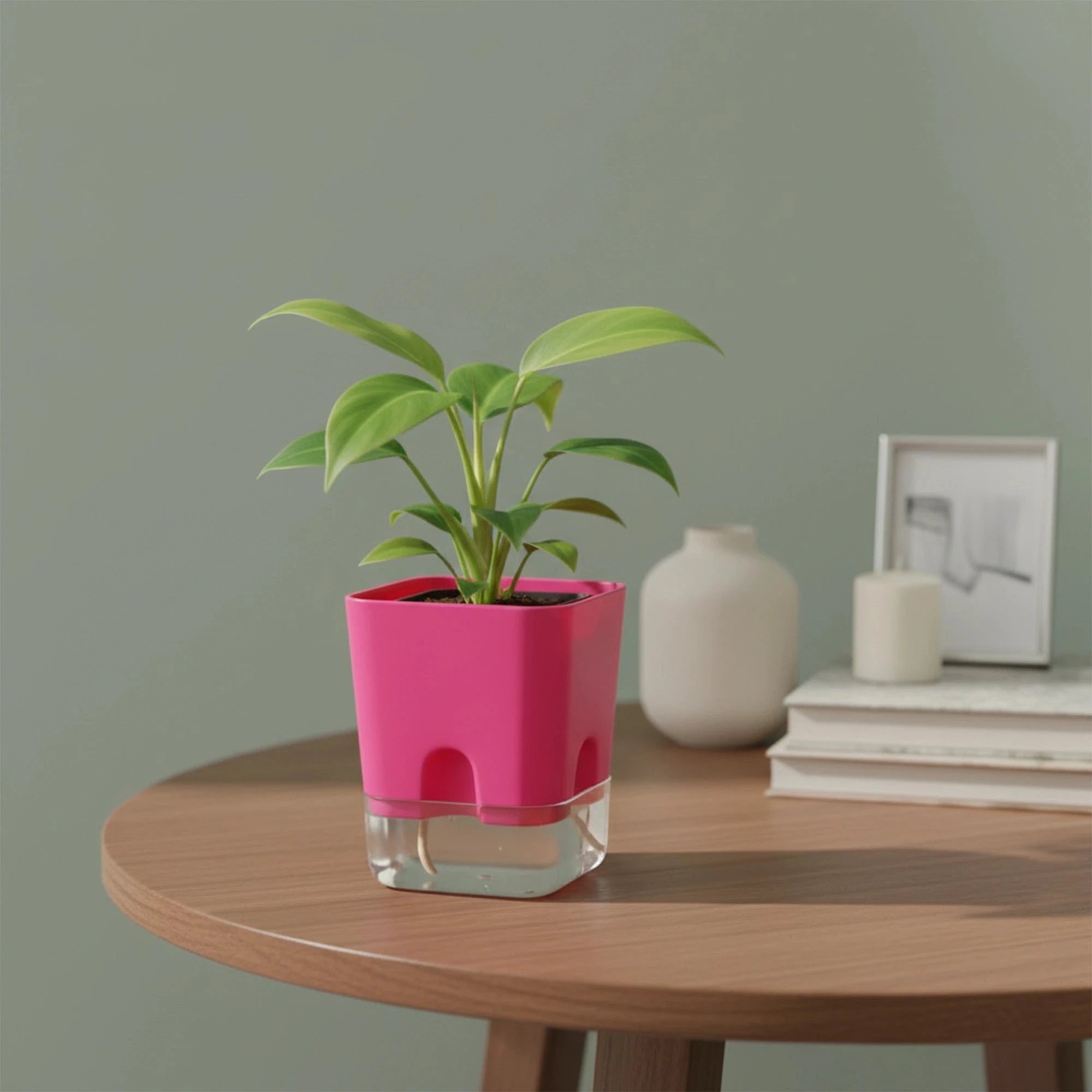 Aquaflow Self Watering Pot Plastic Pot Urban Plant Magenta 1 