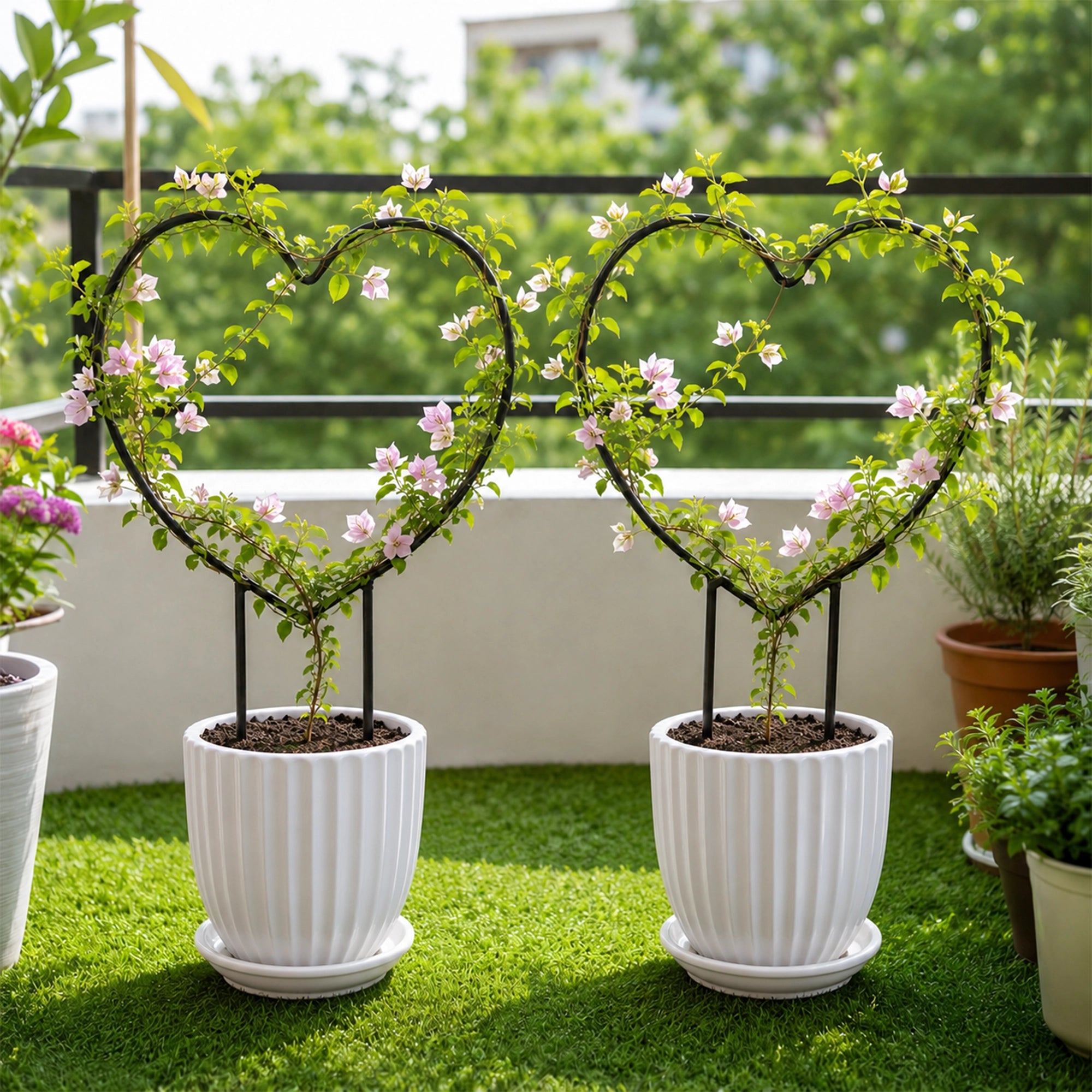 Urban Plant Heart Shaped Trellis for Climbing Plants - (Pack of 2)
