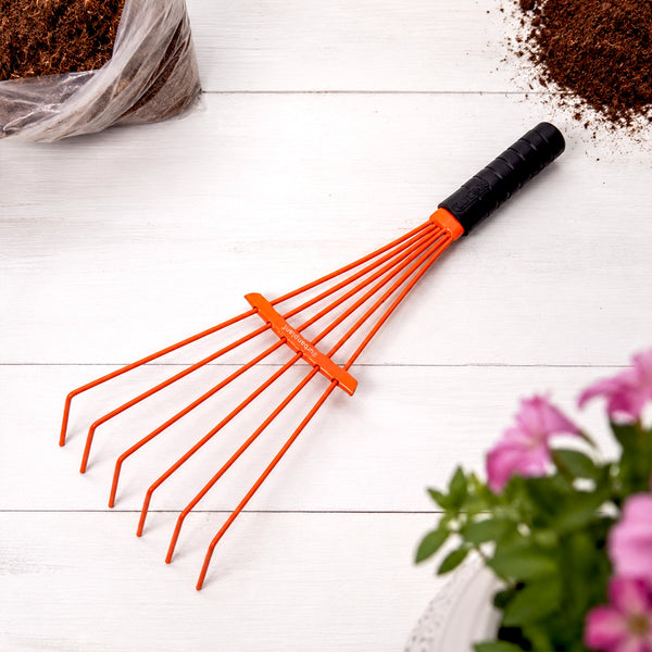 Hand Rake for Gardening Urban Plant 6 Teeth Metal Hand Rake
