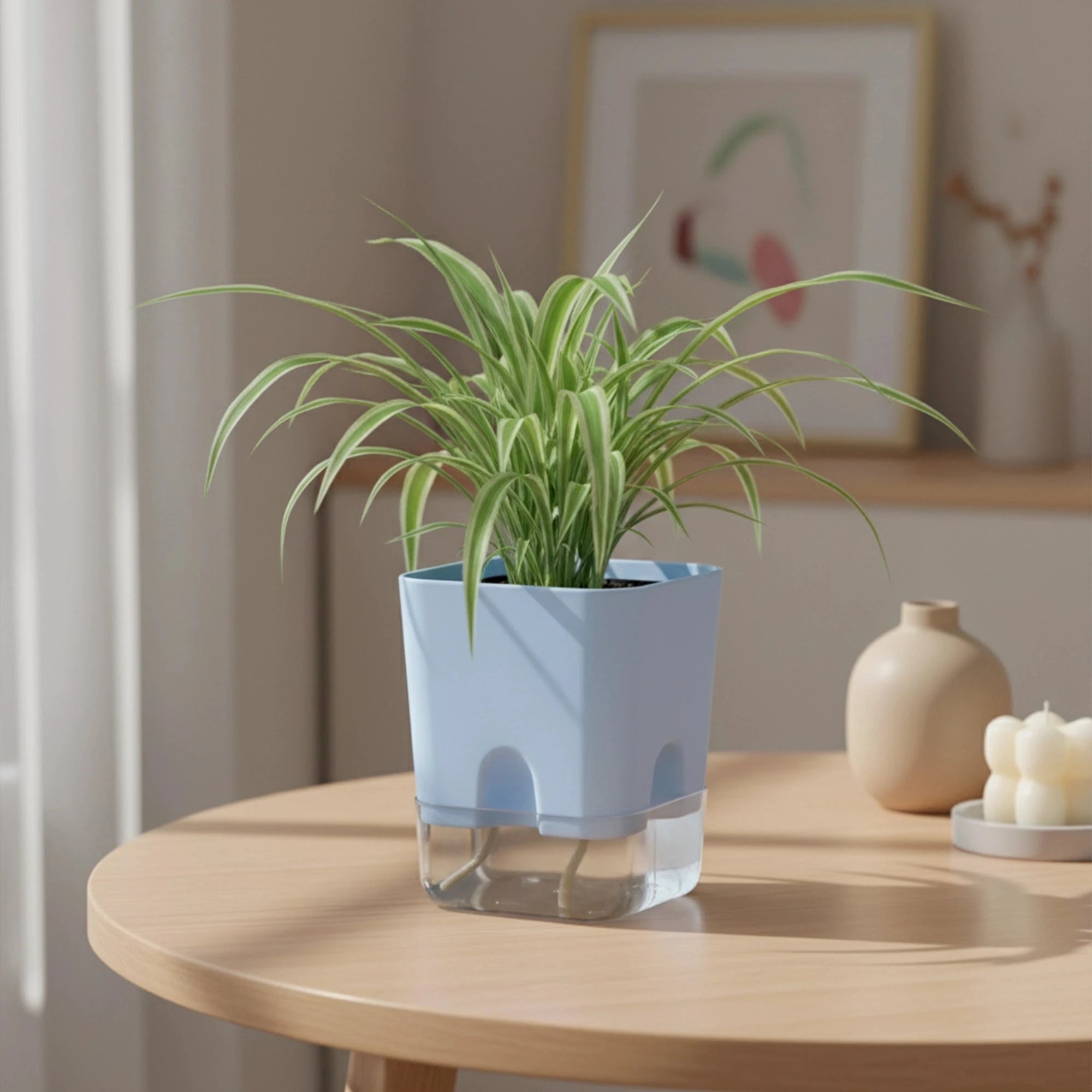 Aquaflow Self Watering Pot Plastic Pot Urban Plant Blue 1 