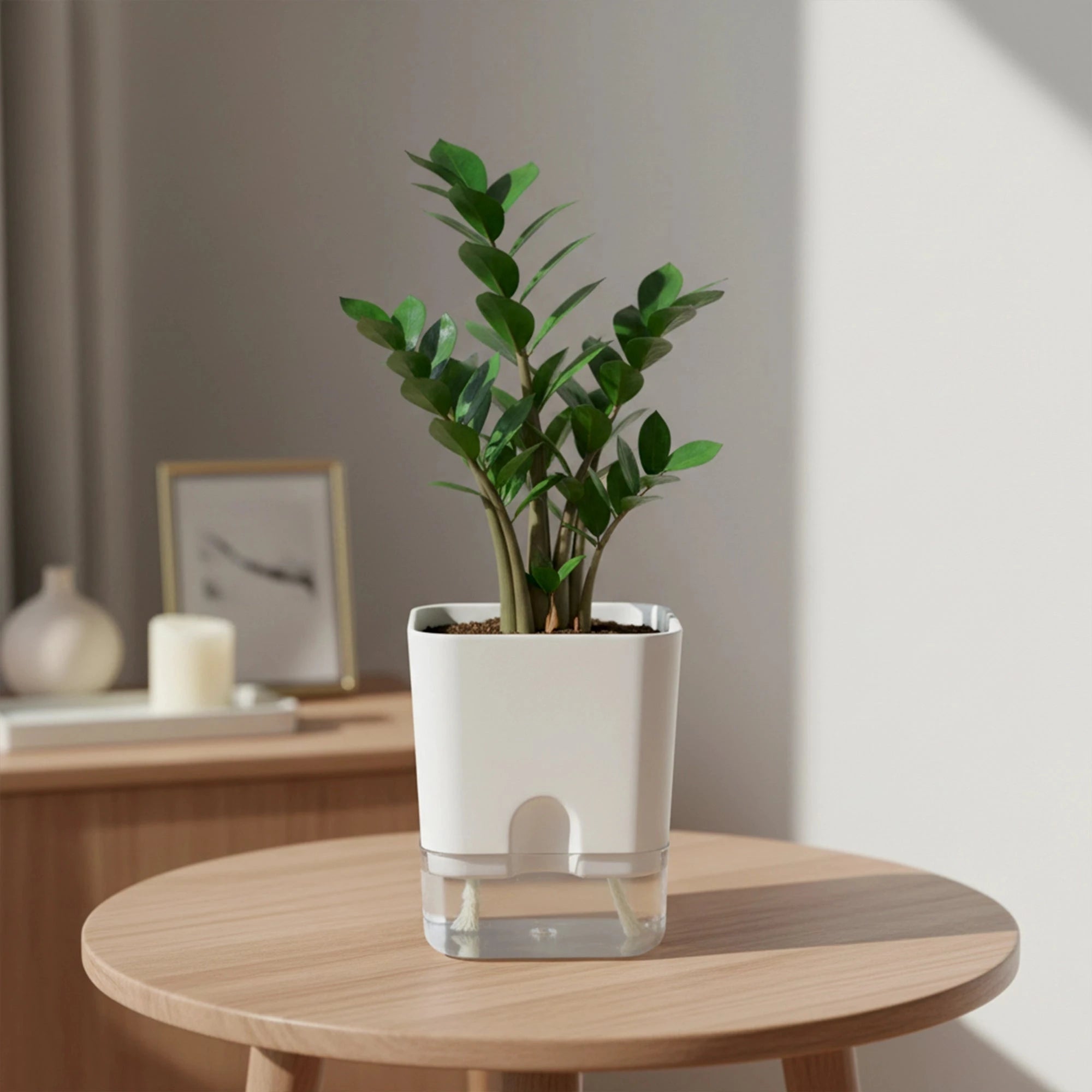 Aquaflow Self Watering Pot Plastic Pot Urban Plant White 1 