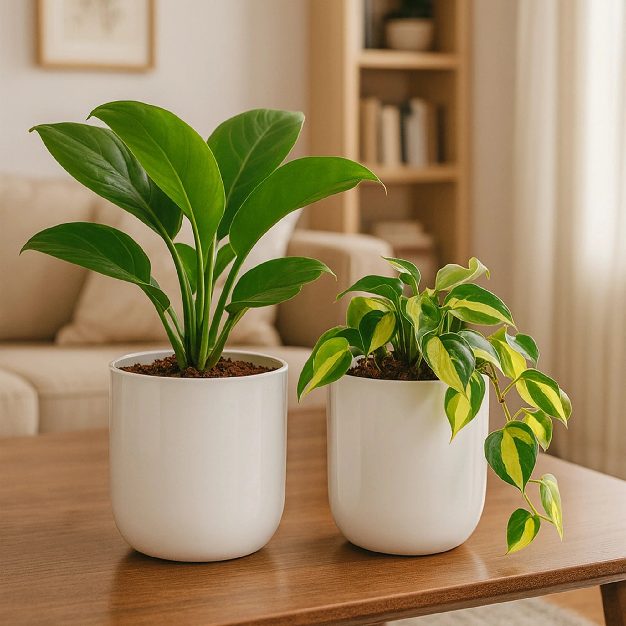 Metallic Miniature Planter (White - Pack of 2) Metal Planter Urban Plant 