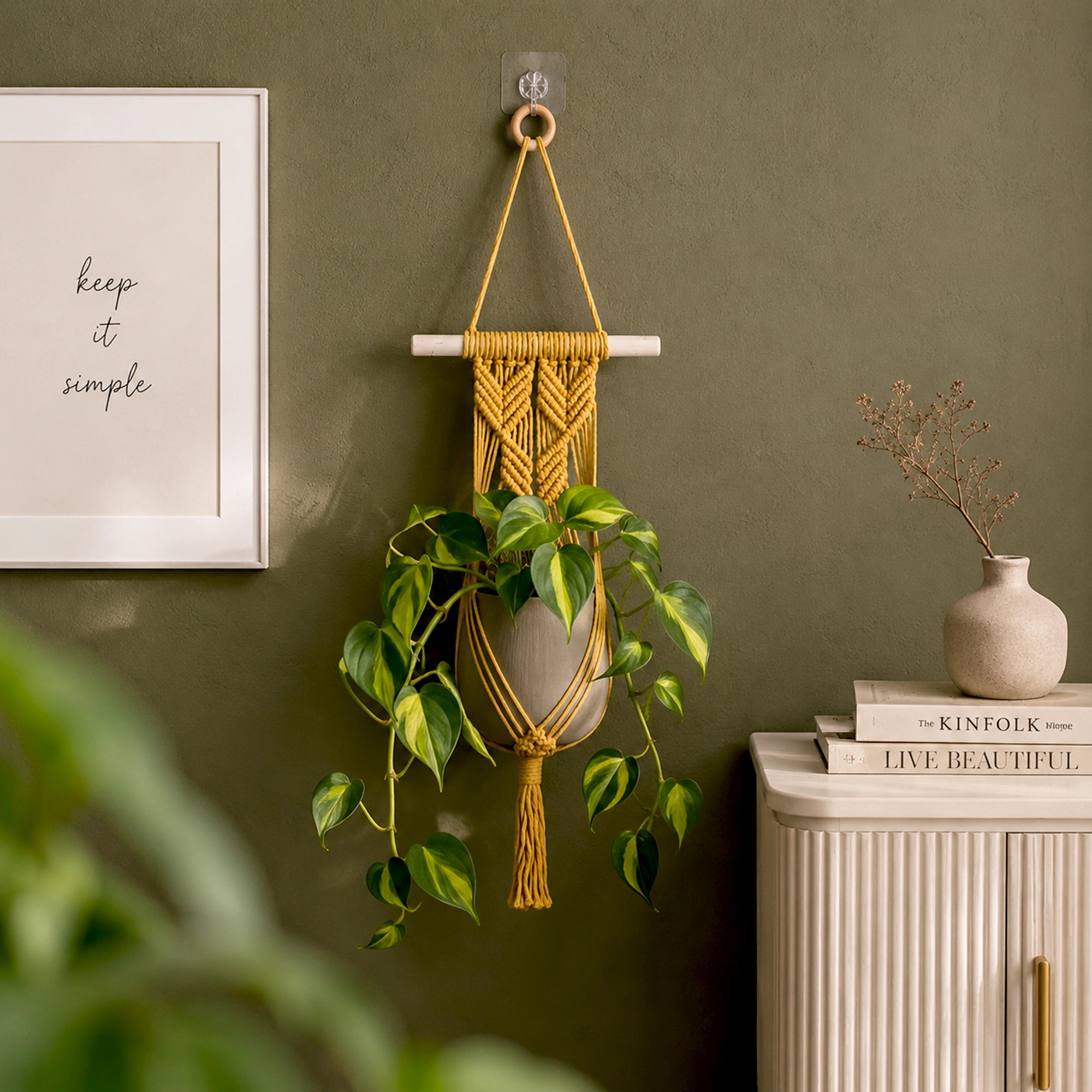 Urban Plant Mustard Bliss Macrame Plant Hanger