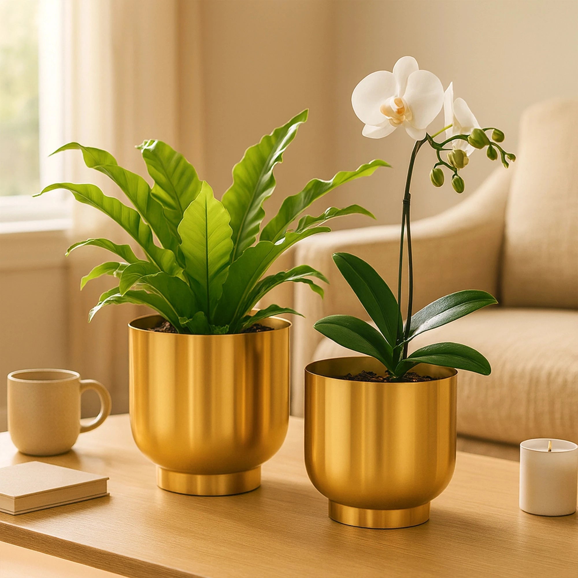 Orchid Metal Planter Metal Planter Urban Plant Gold 