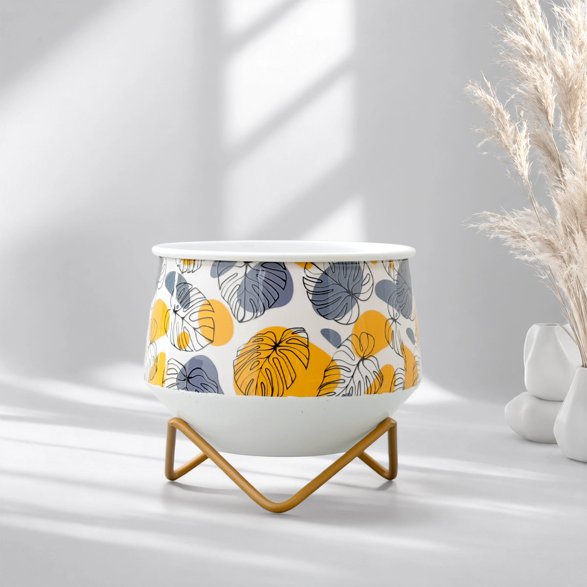 Caramel Metal Planter