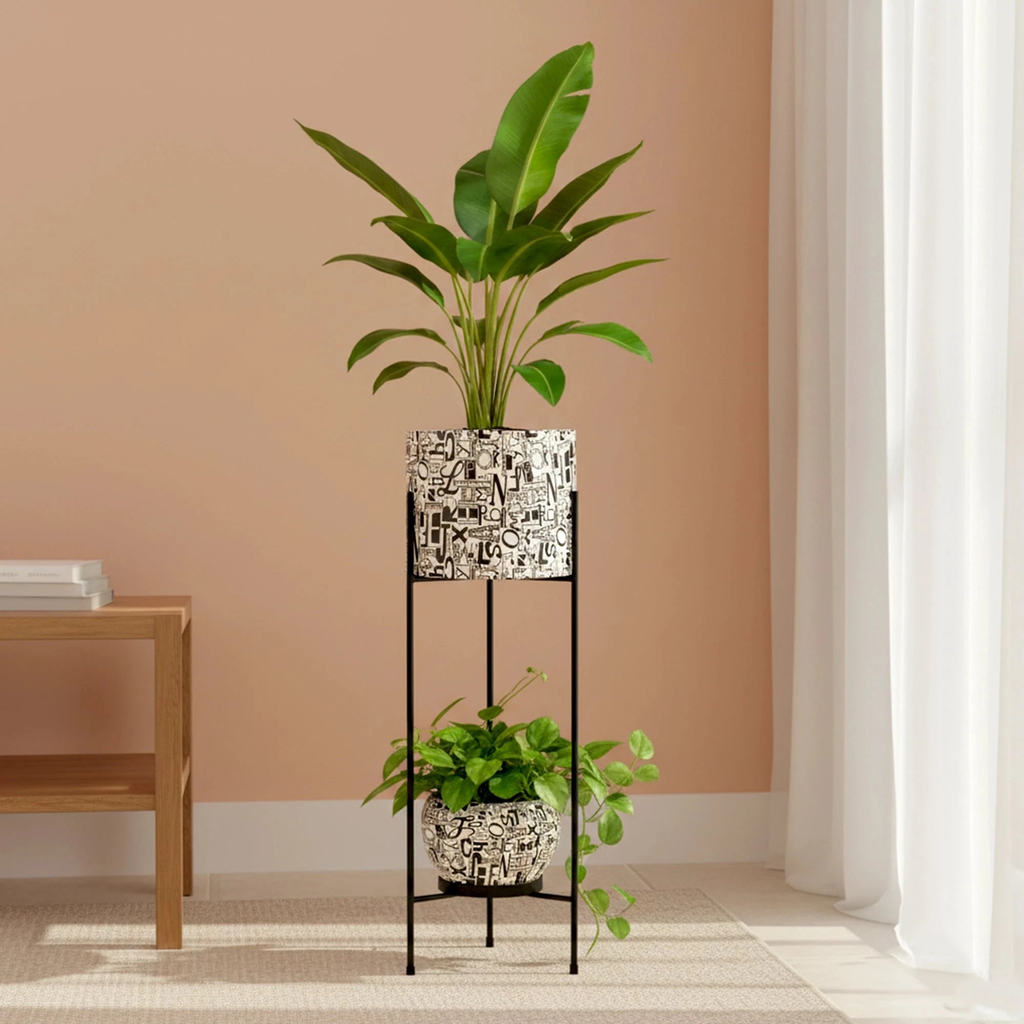 Vantira Planter with Stand Metal Planter Urban Plant Letters 