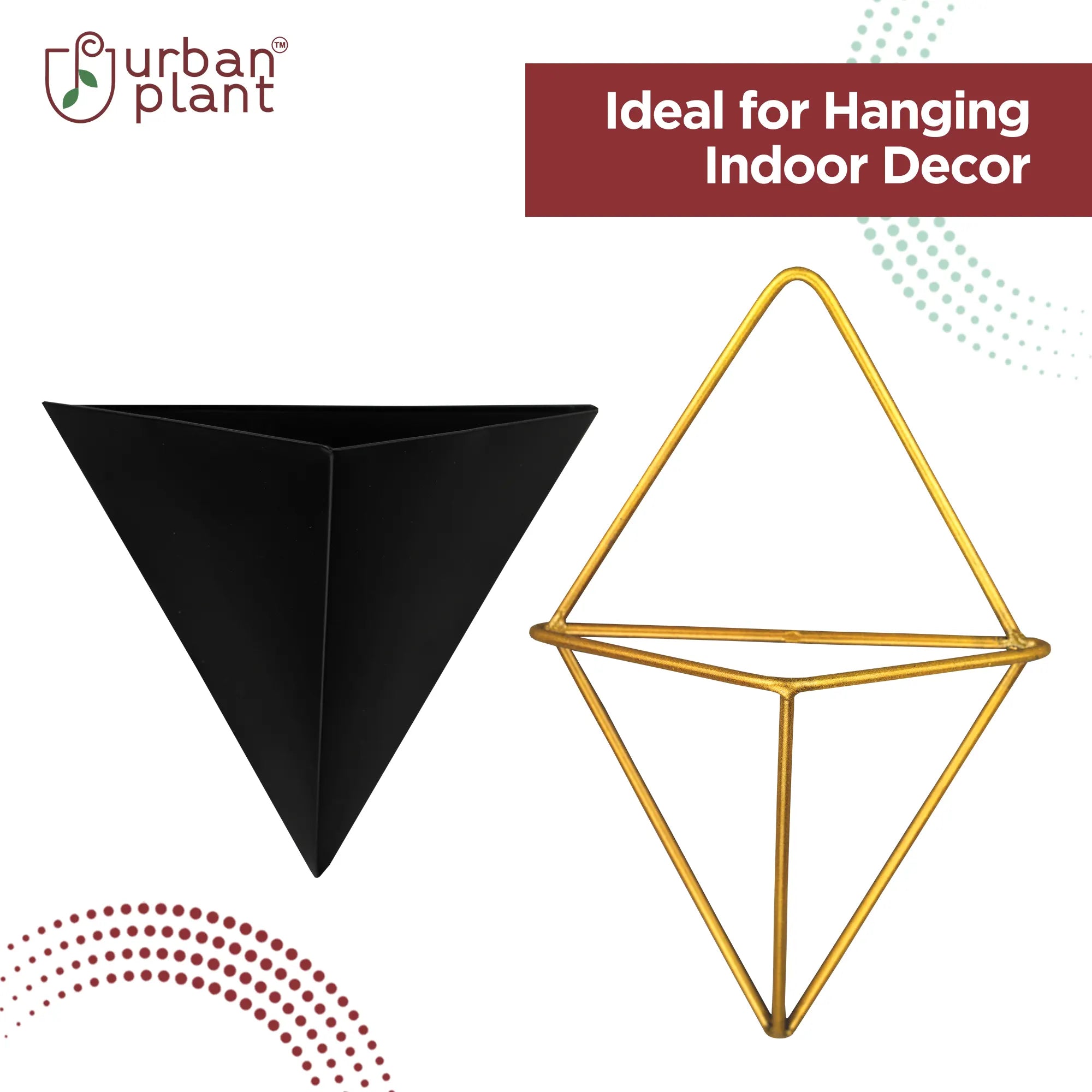 Wall Vessel Small Metal Hanging Pot (Set of 2) Wall Hanging Planter Urban Plant 