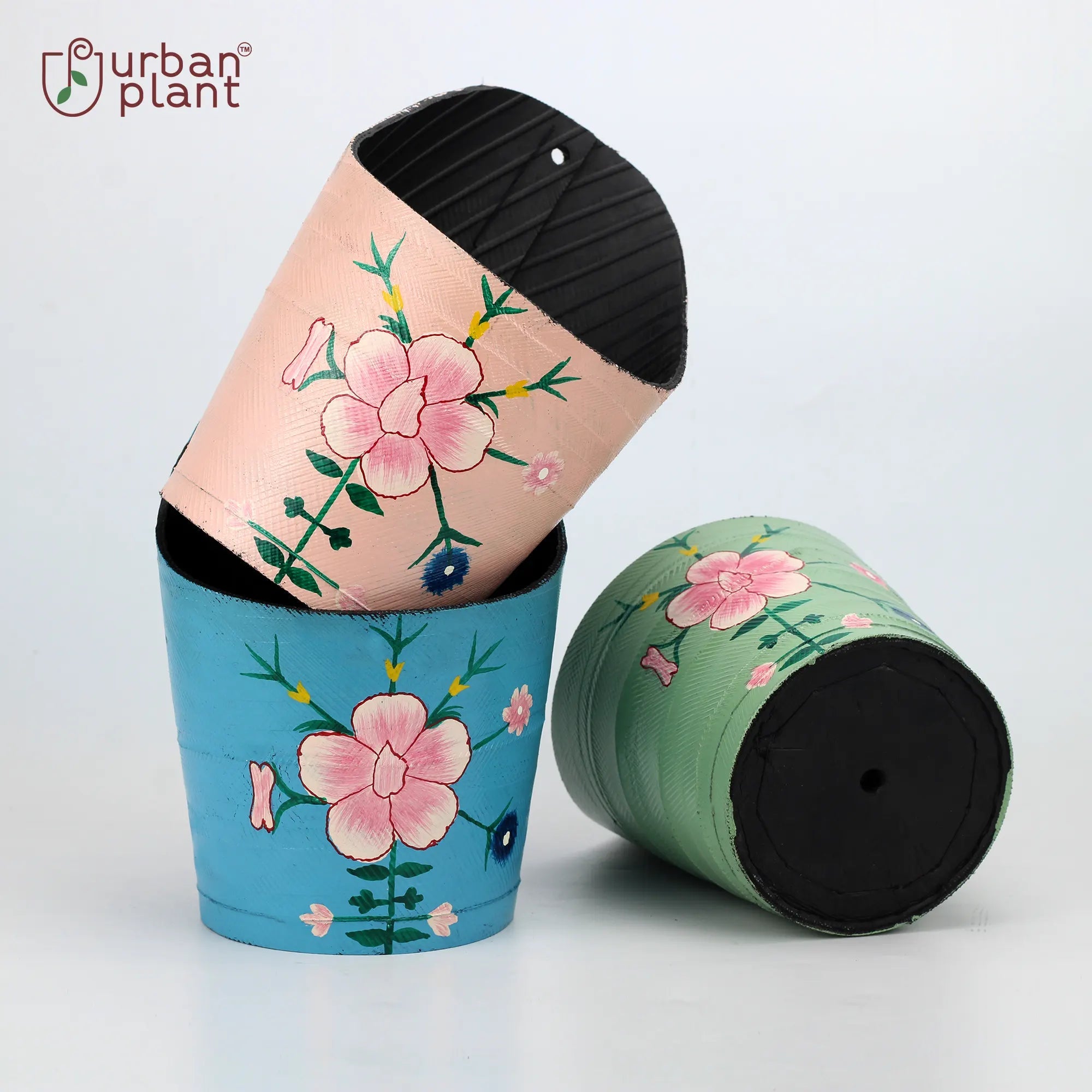 Rubber RECYCLED Decorative Wall-Decor Plant Pots (Set of 3) 1224 E Urban Plant 